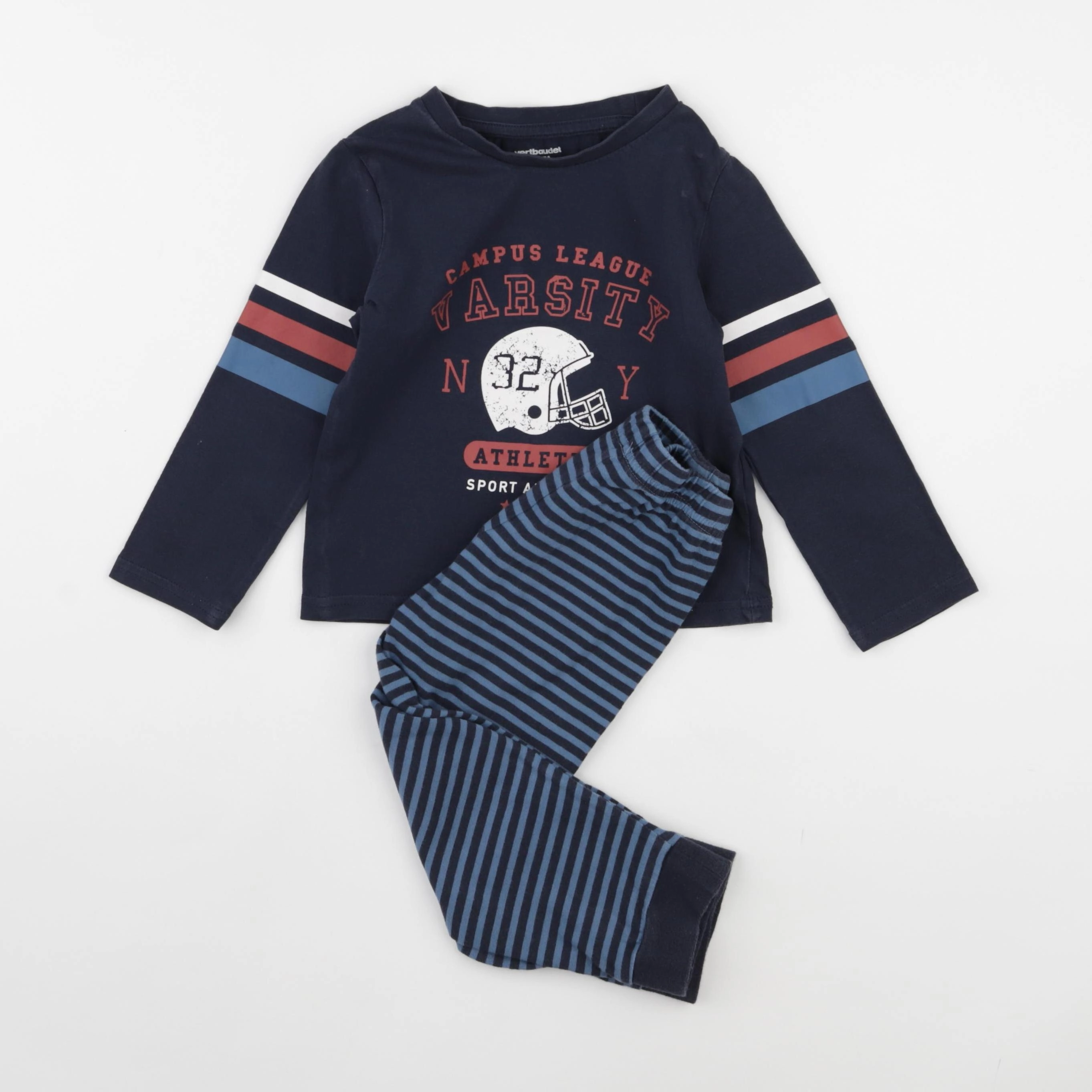 Vertbaudet - pyjama coton bleu - 3 ans
