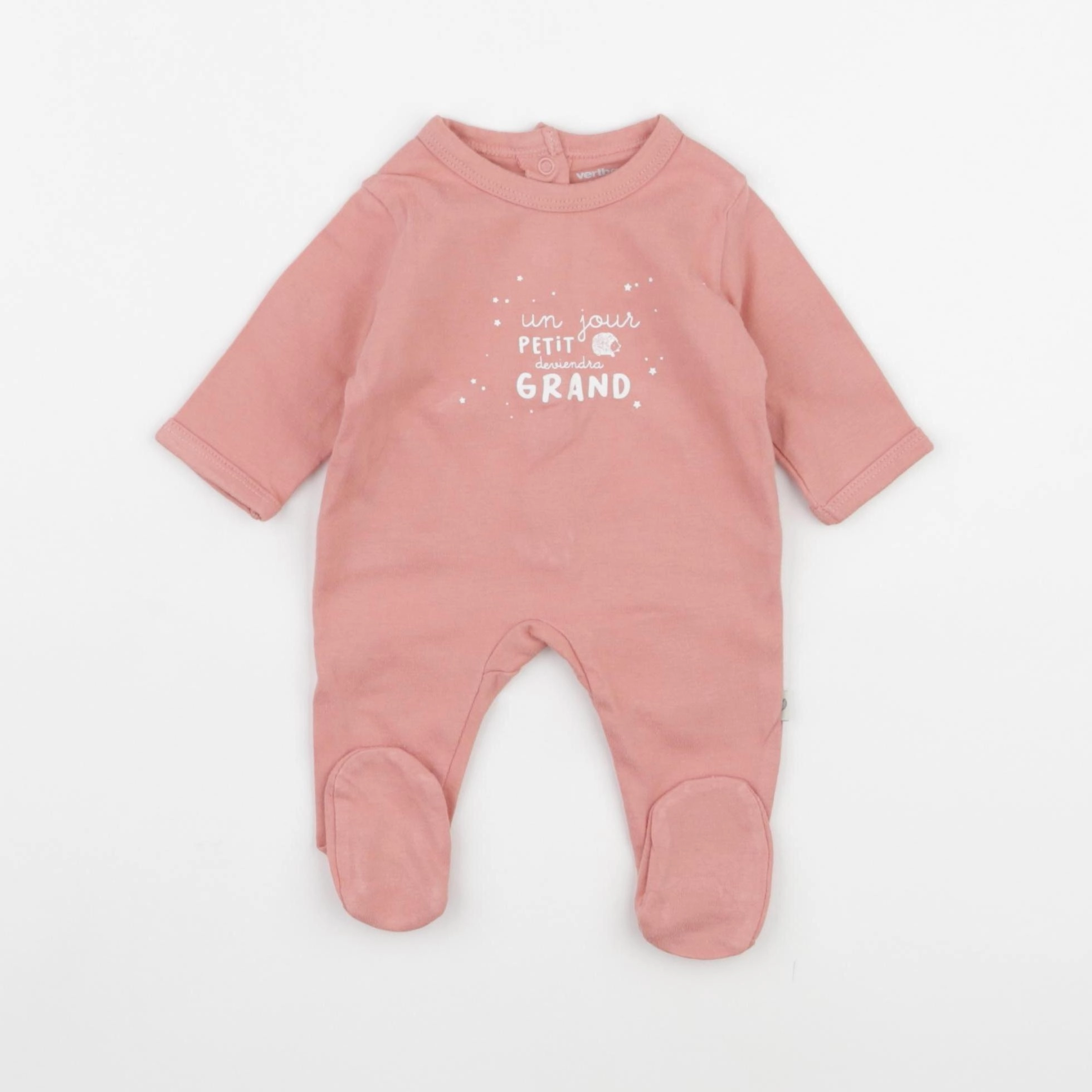 Vertbaudet - pyjama coton rose - 0 mois