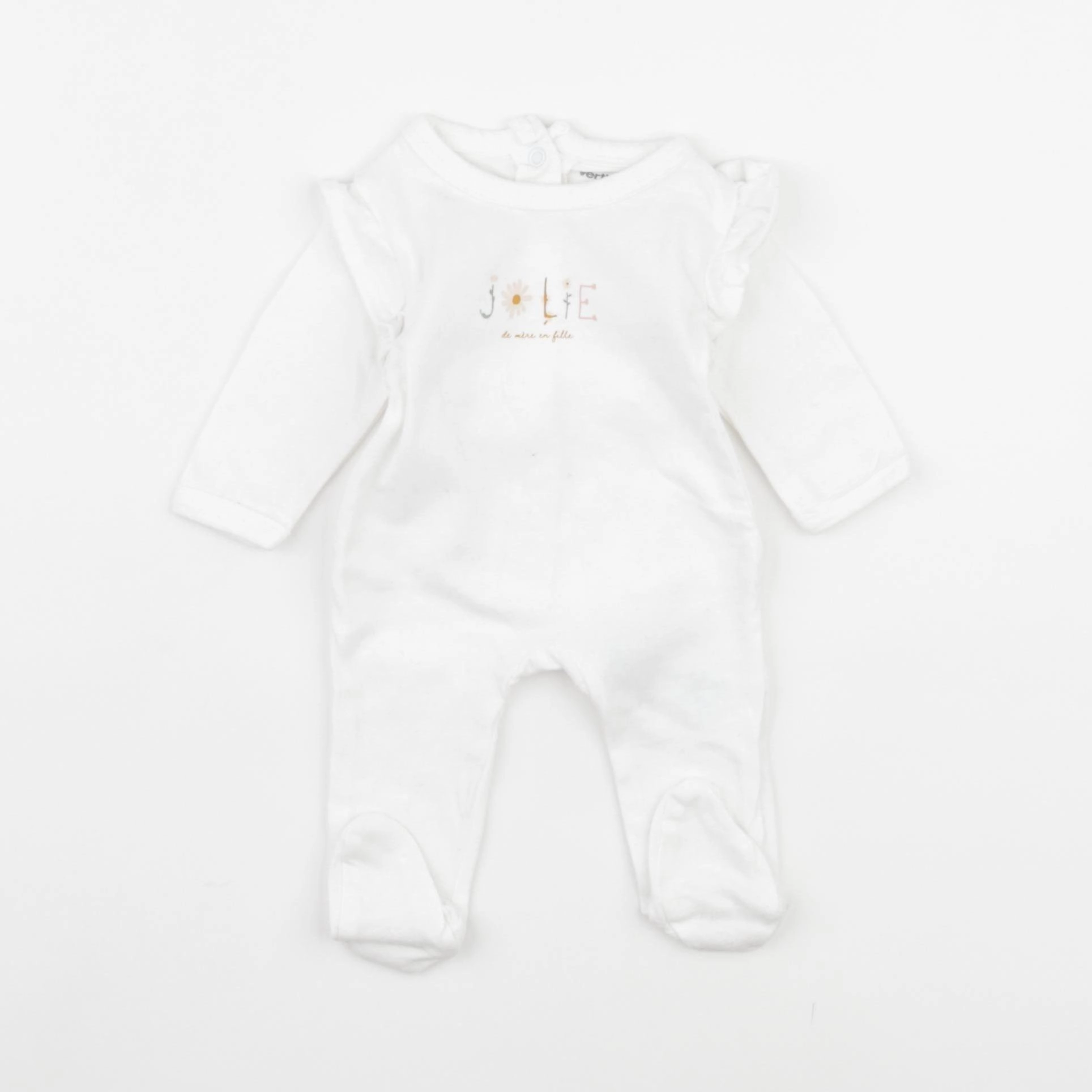 Vertbaudet - pyjama coton blanc - 0 mois