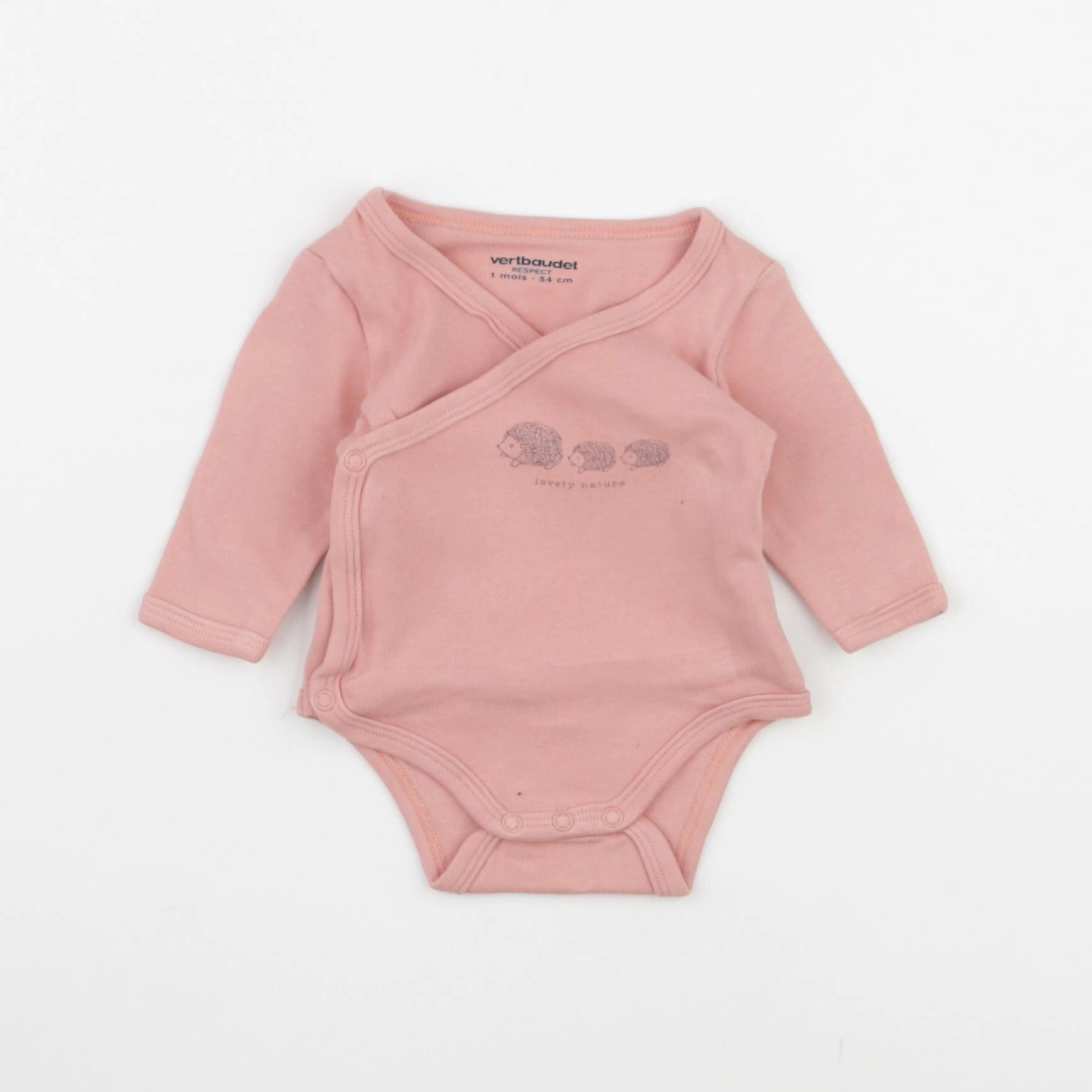 Vertbaudet - body rose - 1 mois