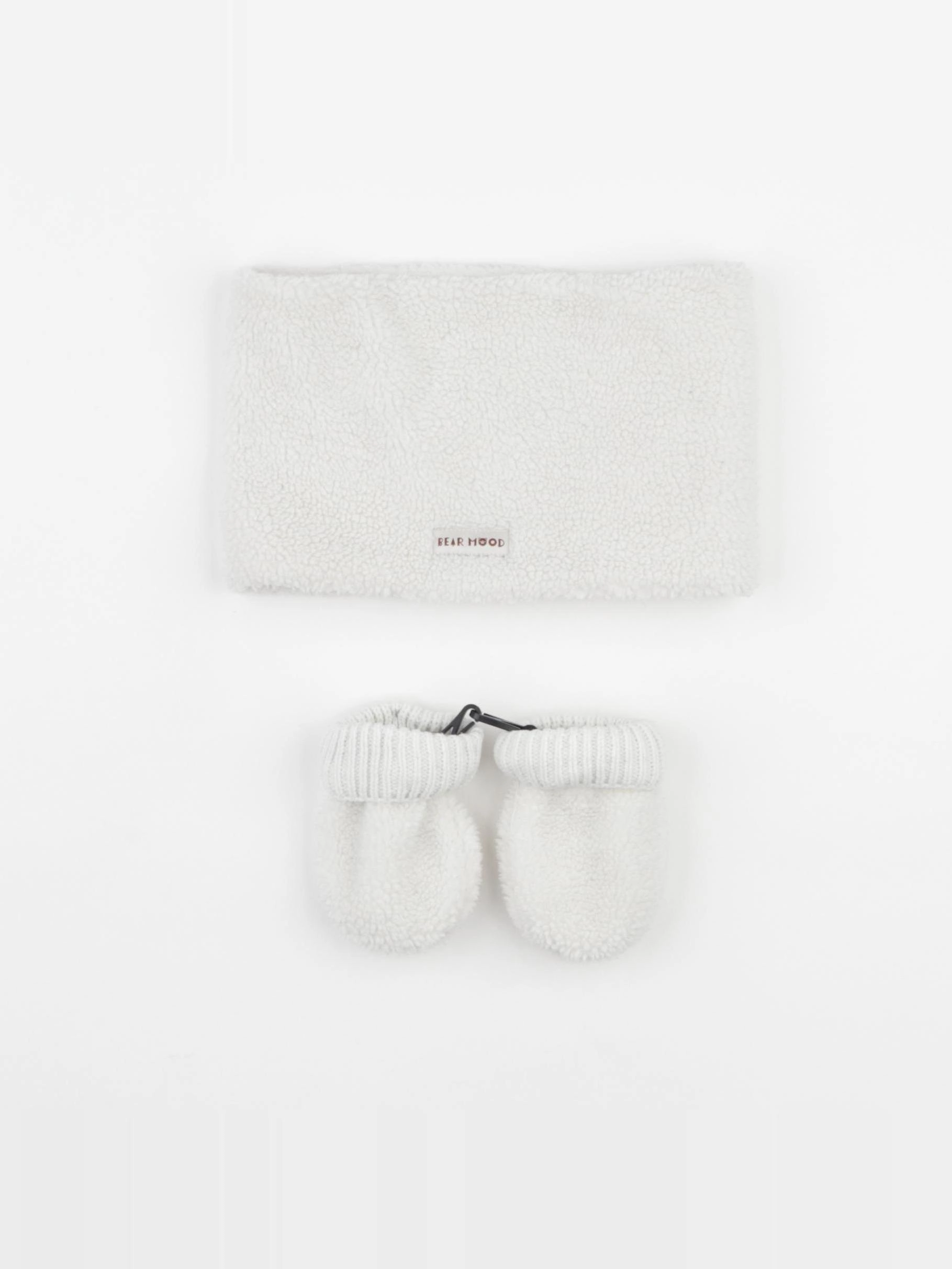 Vertbaudet - ensemble bonnet/moufles blanc - 12/18 mois