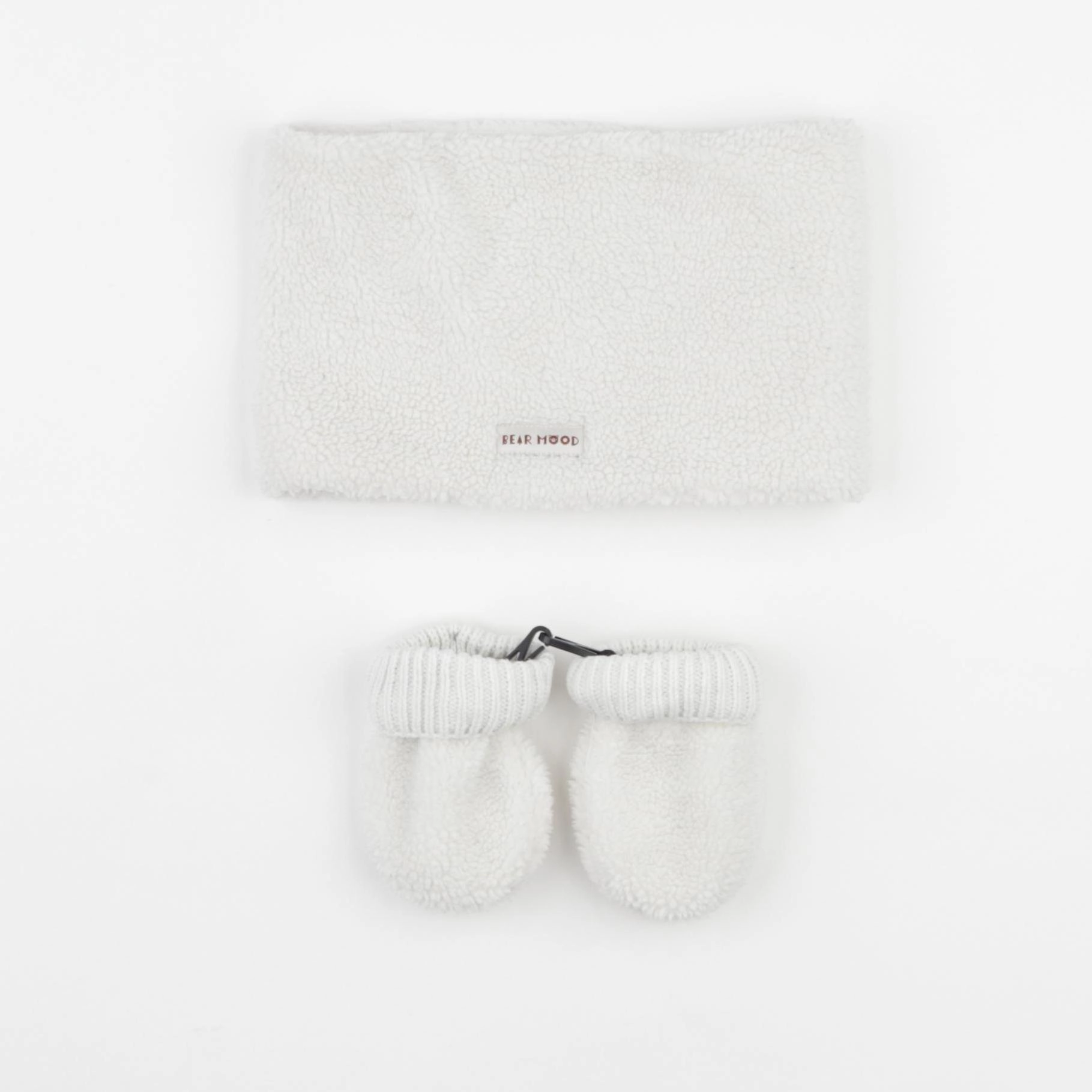 Vertbaudet - ensemble bonnet/moufles blanc - 12/18 mois