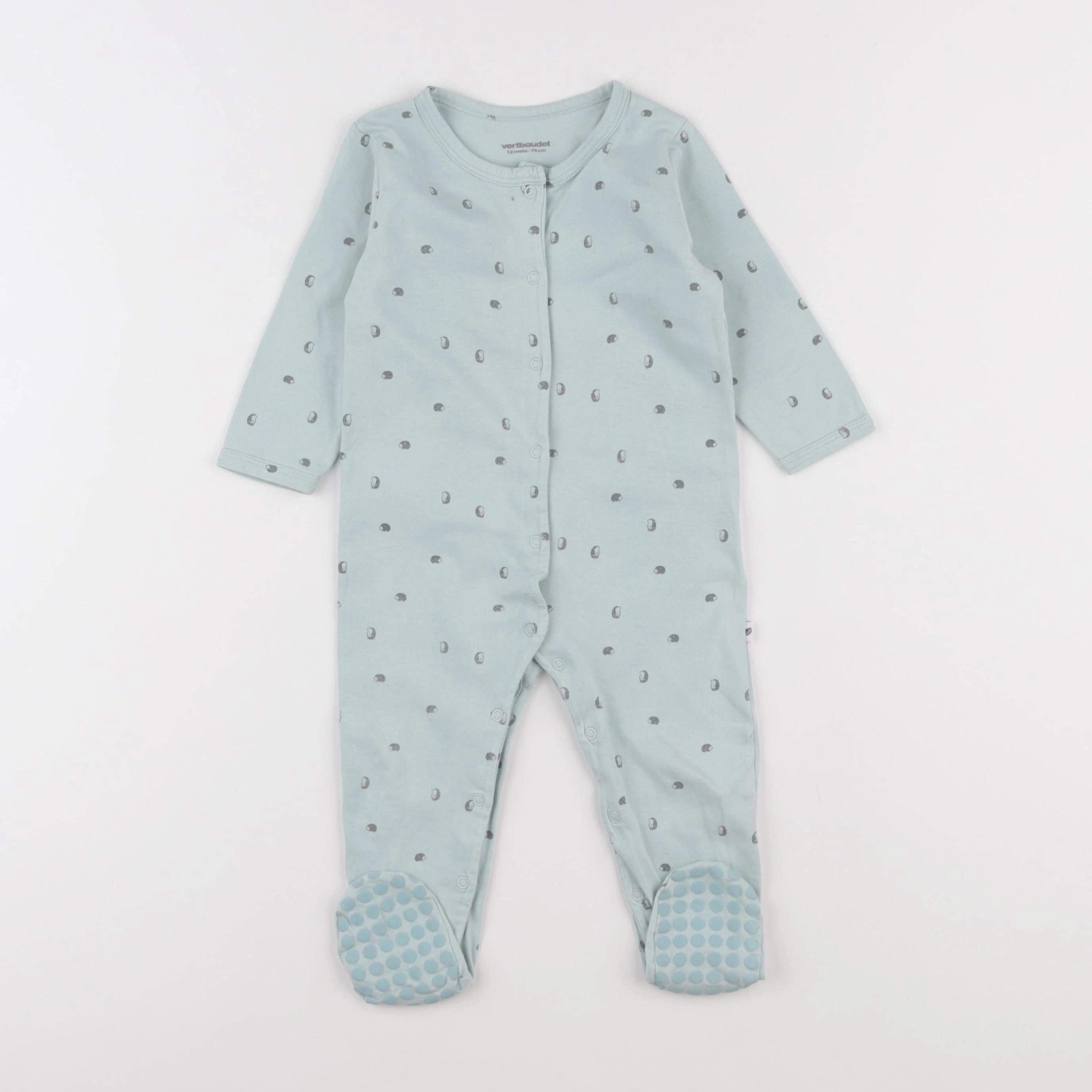 Vertbaudet - pyjama coton bleu - 12 mois