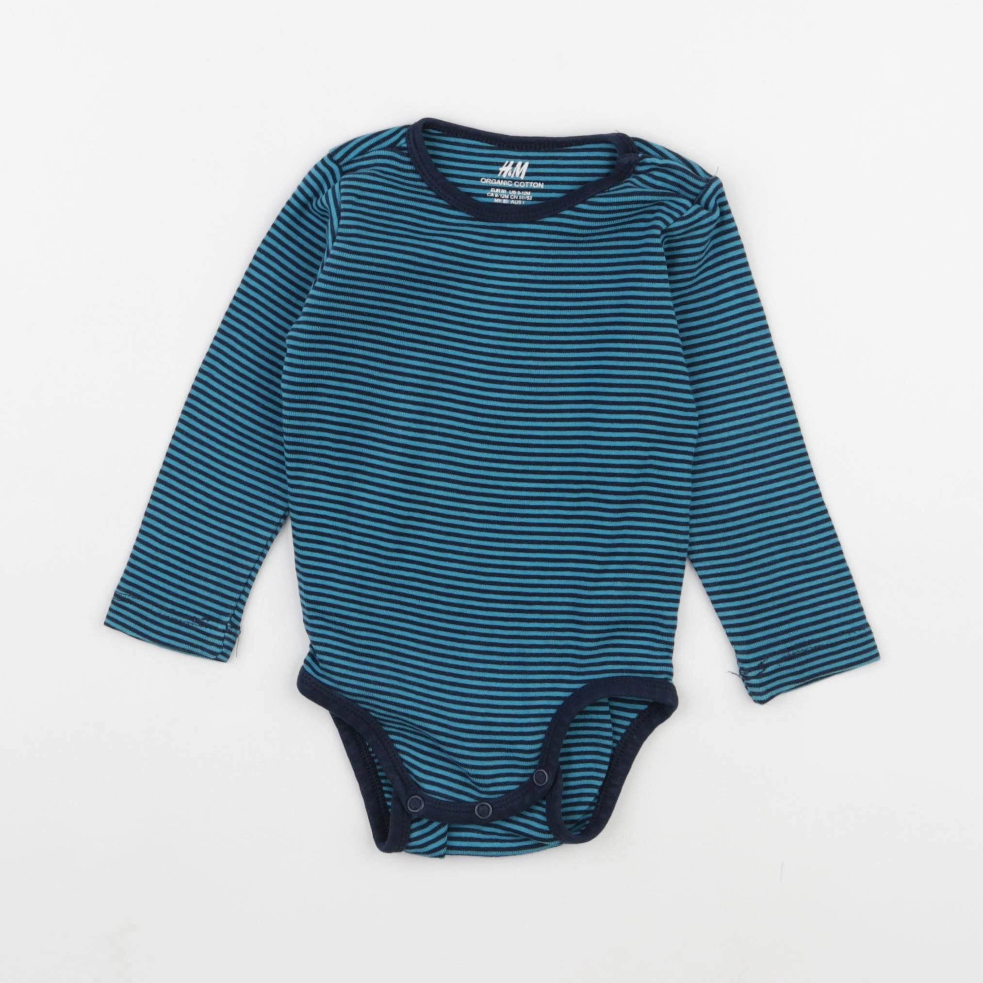 H&M - body bleu - 9/12 mois