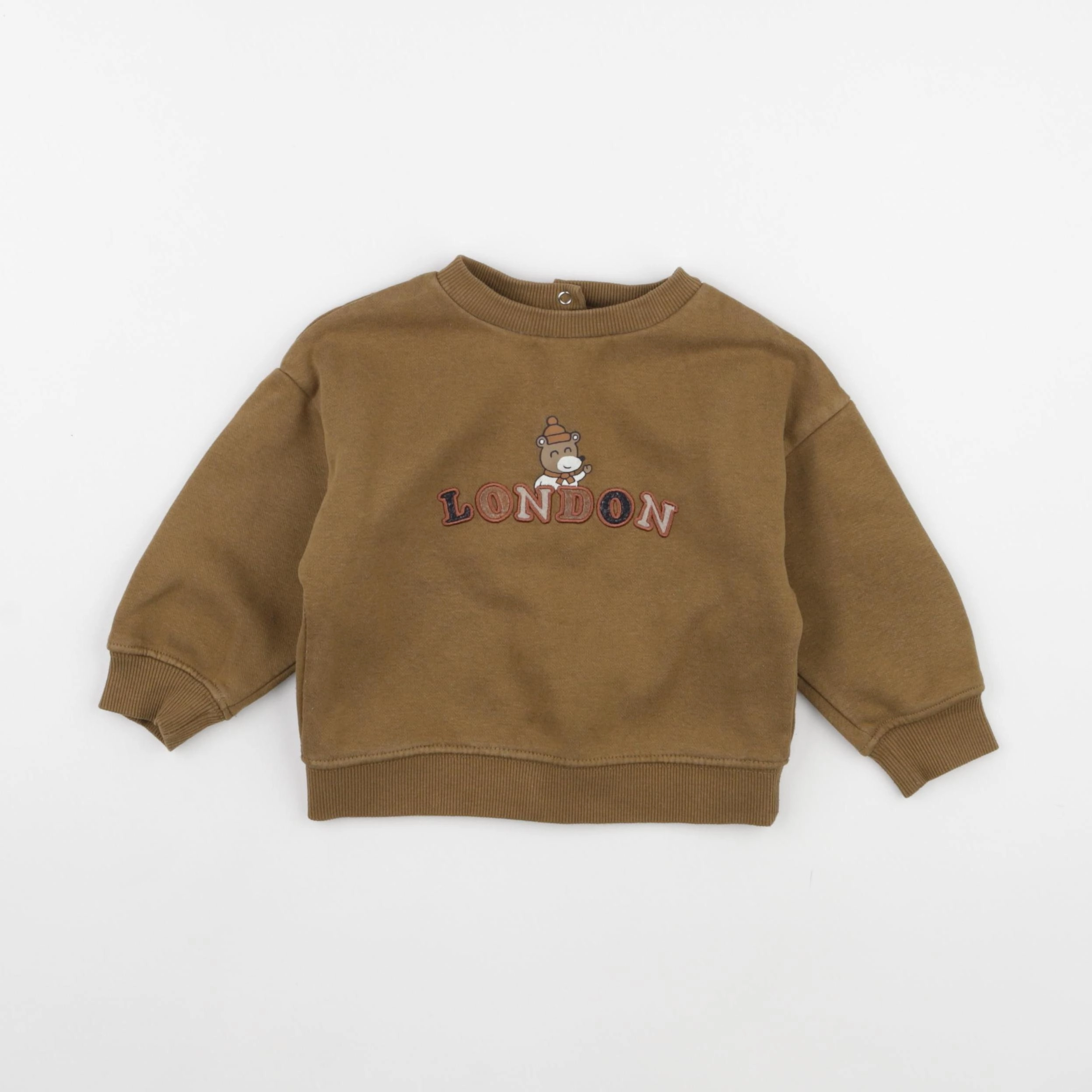 Vertbaudet - sweat marron - 18 mois