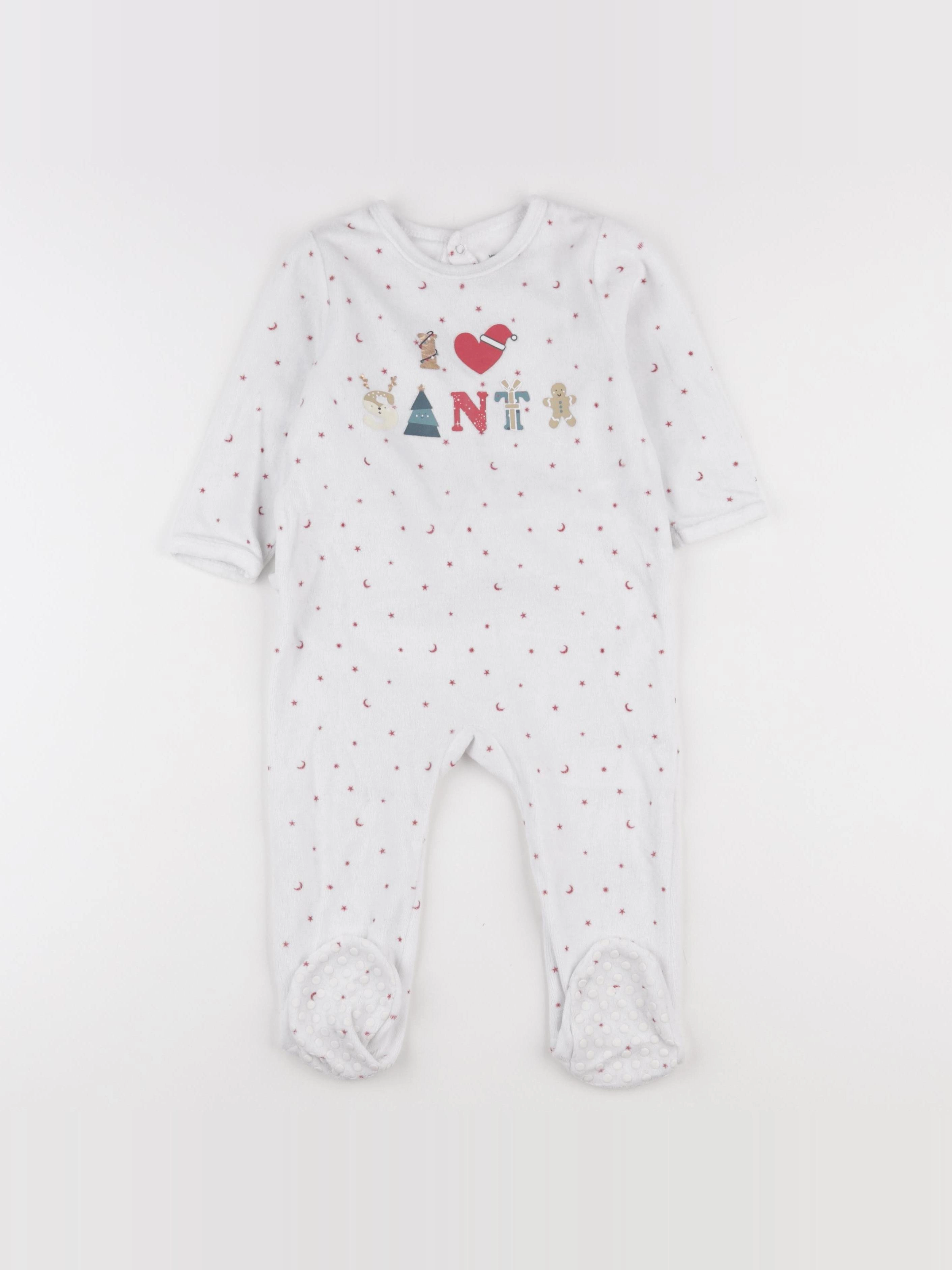 Vertbaudet - pyjama velours blanc - 18 mois