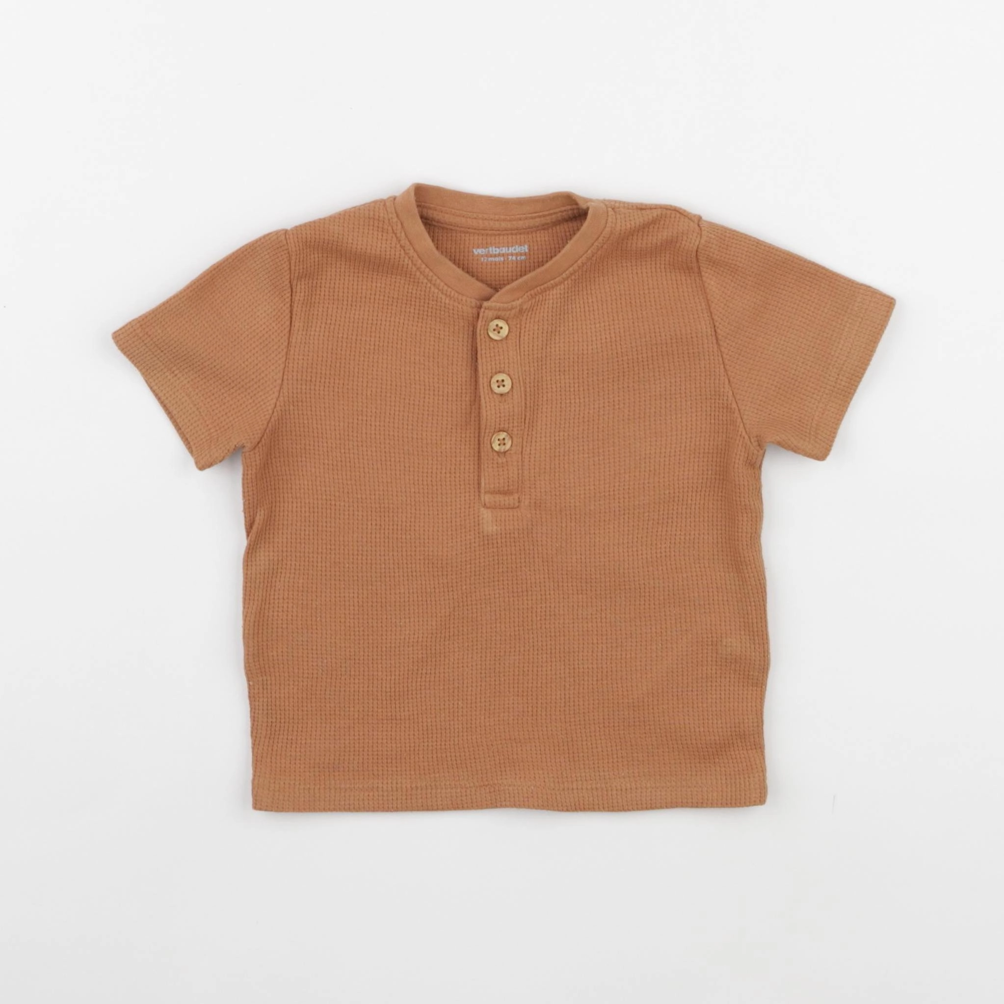 Vertbaudet - tee-shirt marron - 12 mois