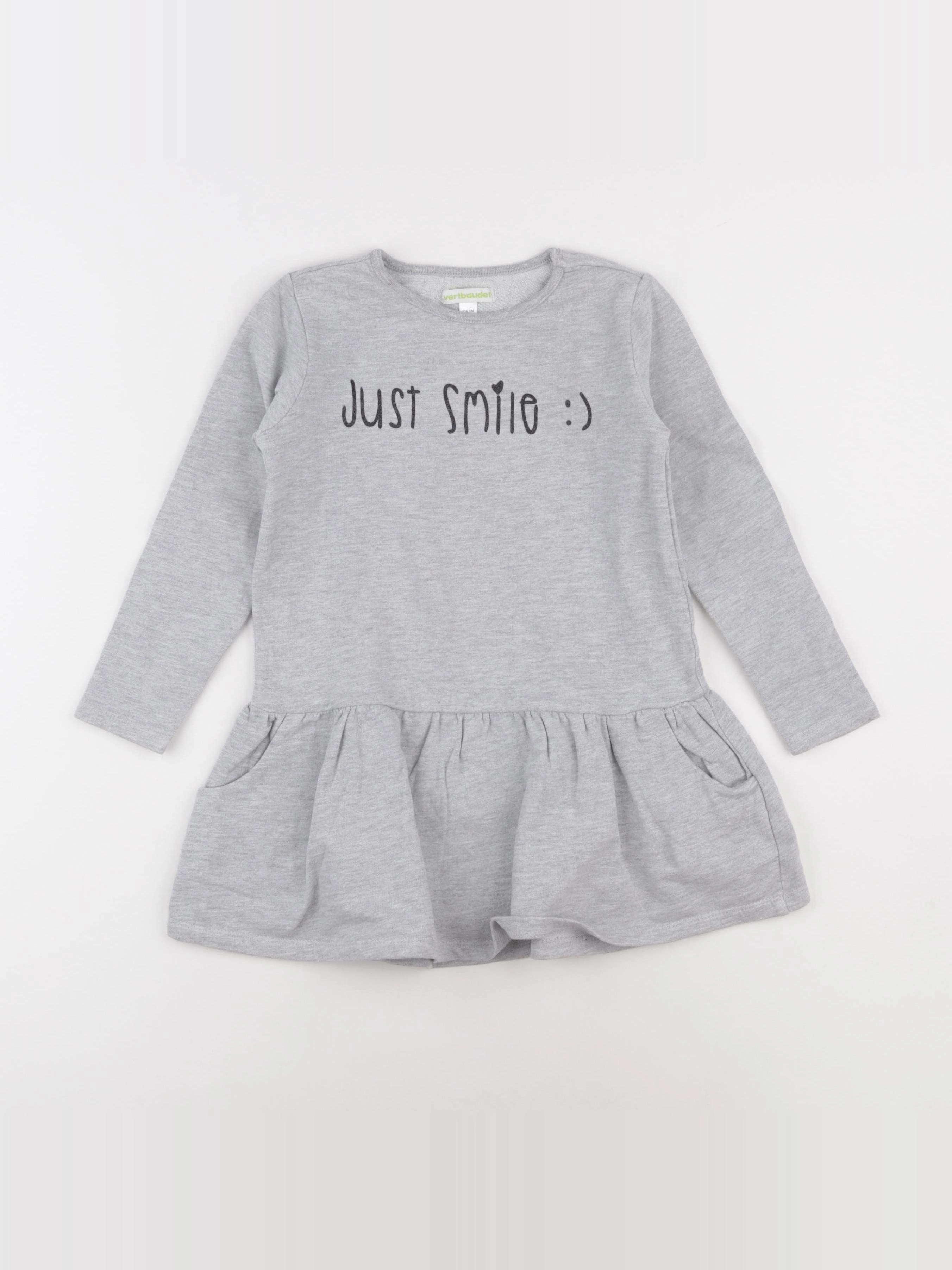 Vertbaudet - robe gris - 6 ans
