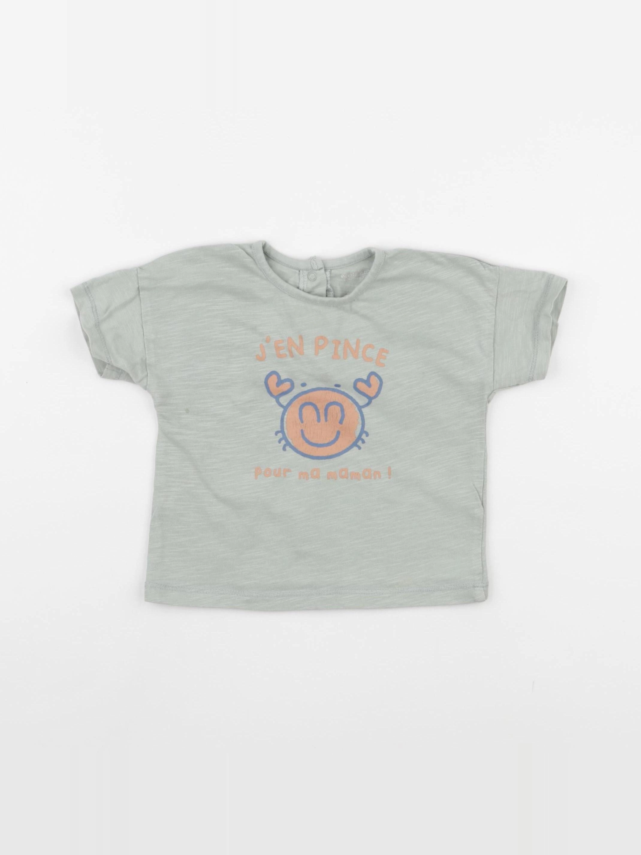 Vertbaudet - tee-shirt vert - 12 mois