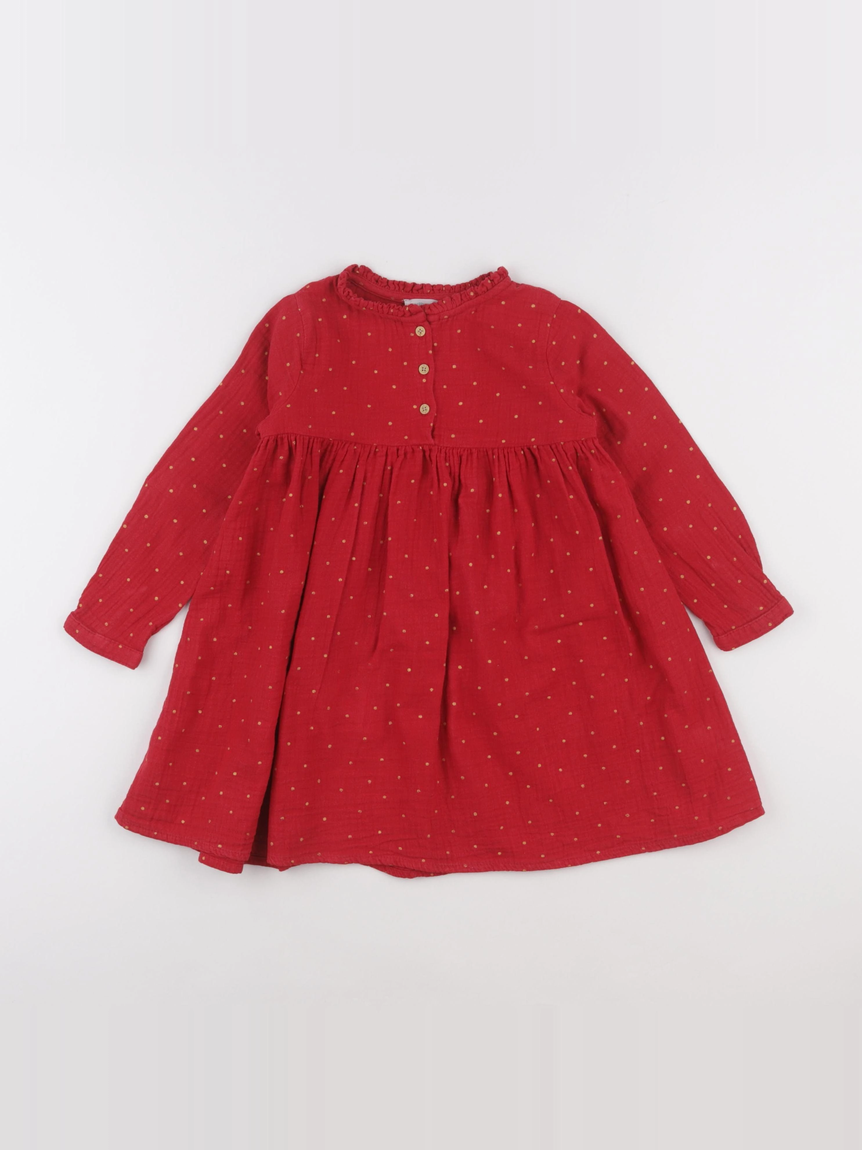 Vertbaudet - robe rouge - 4 ans