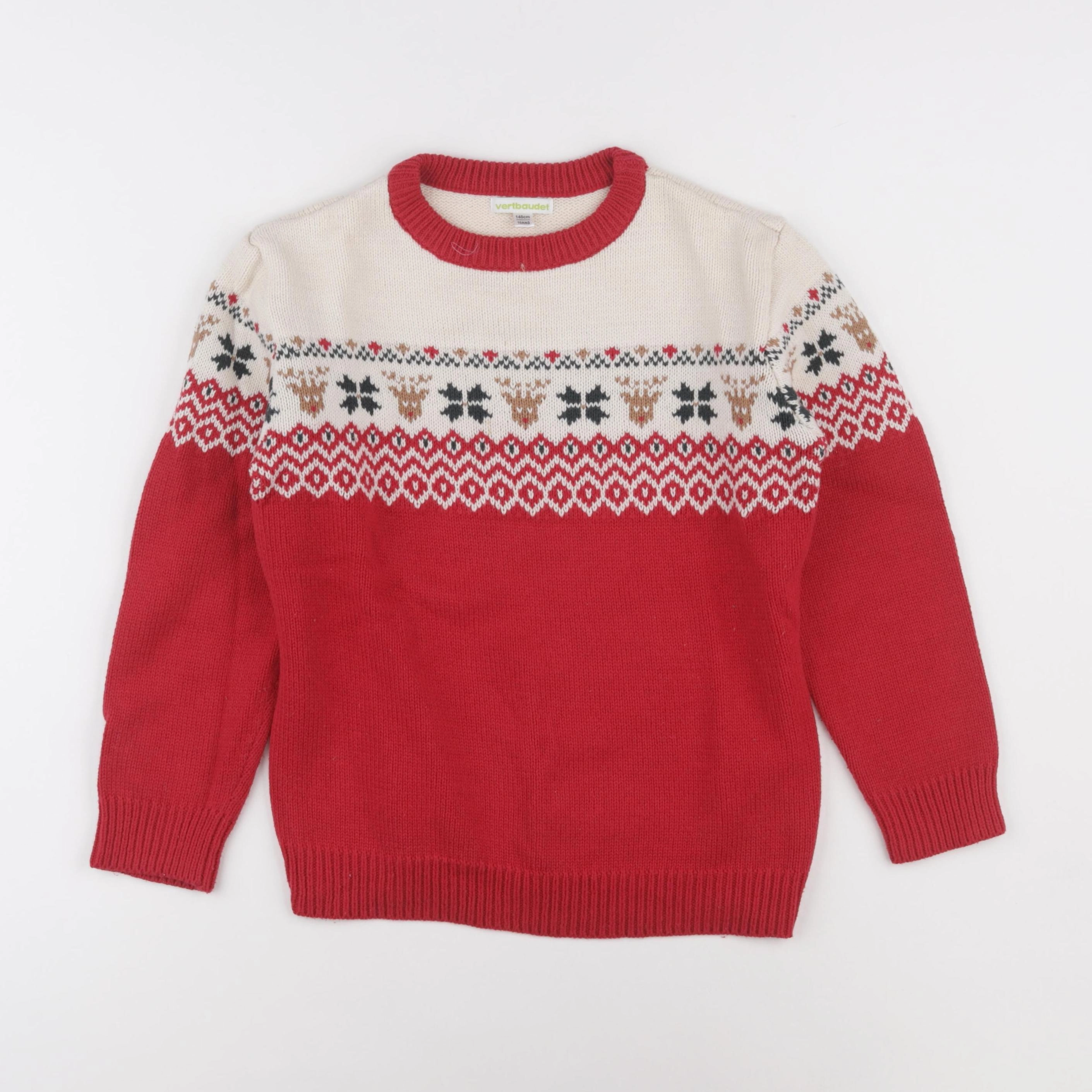 Vertbaudet - pull rouge - 10 ans