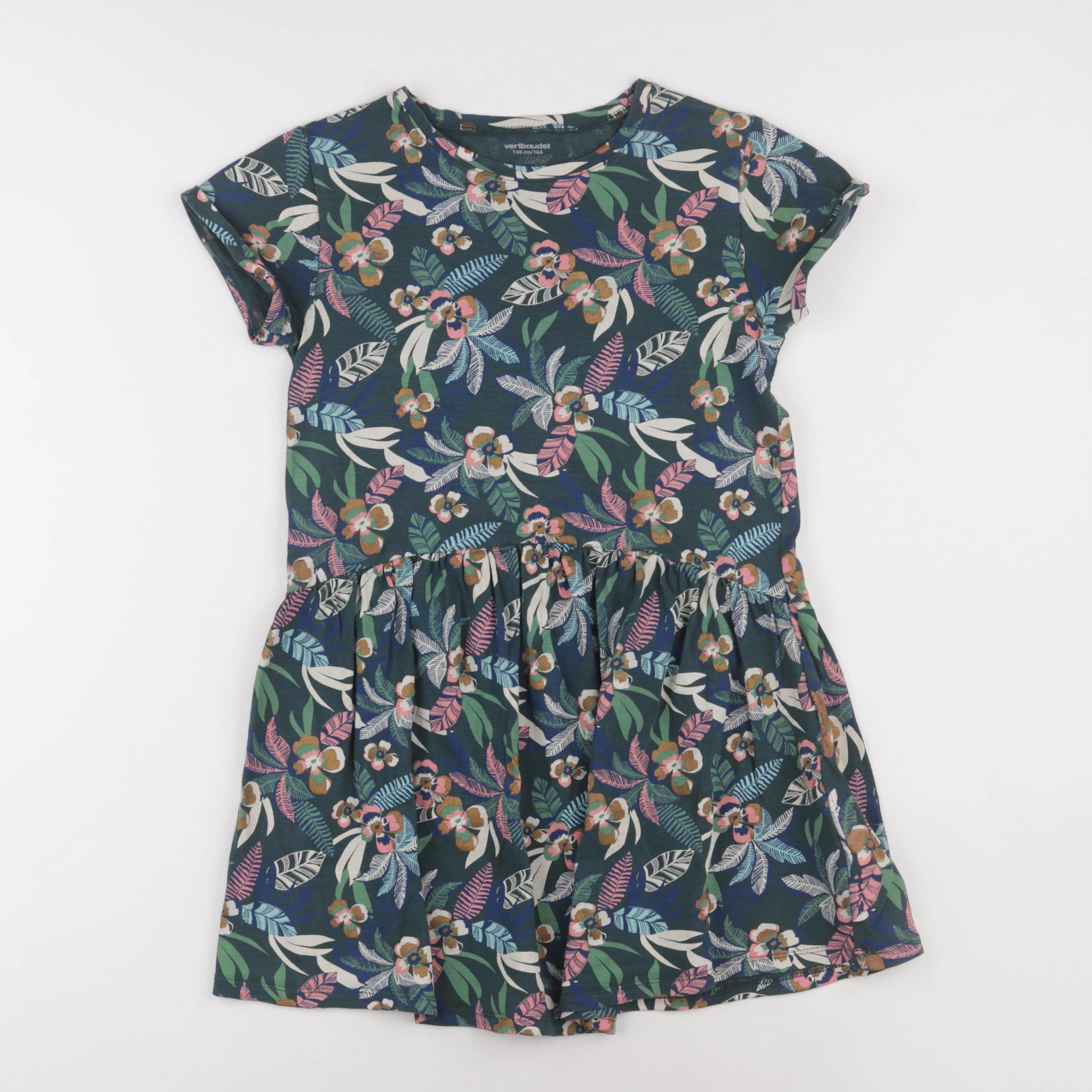Vertbaudet - robe vert - 10 ans