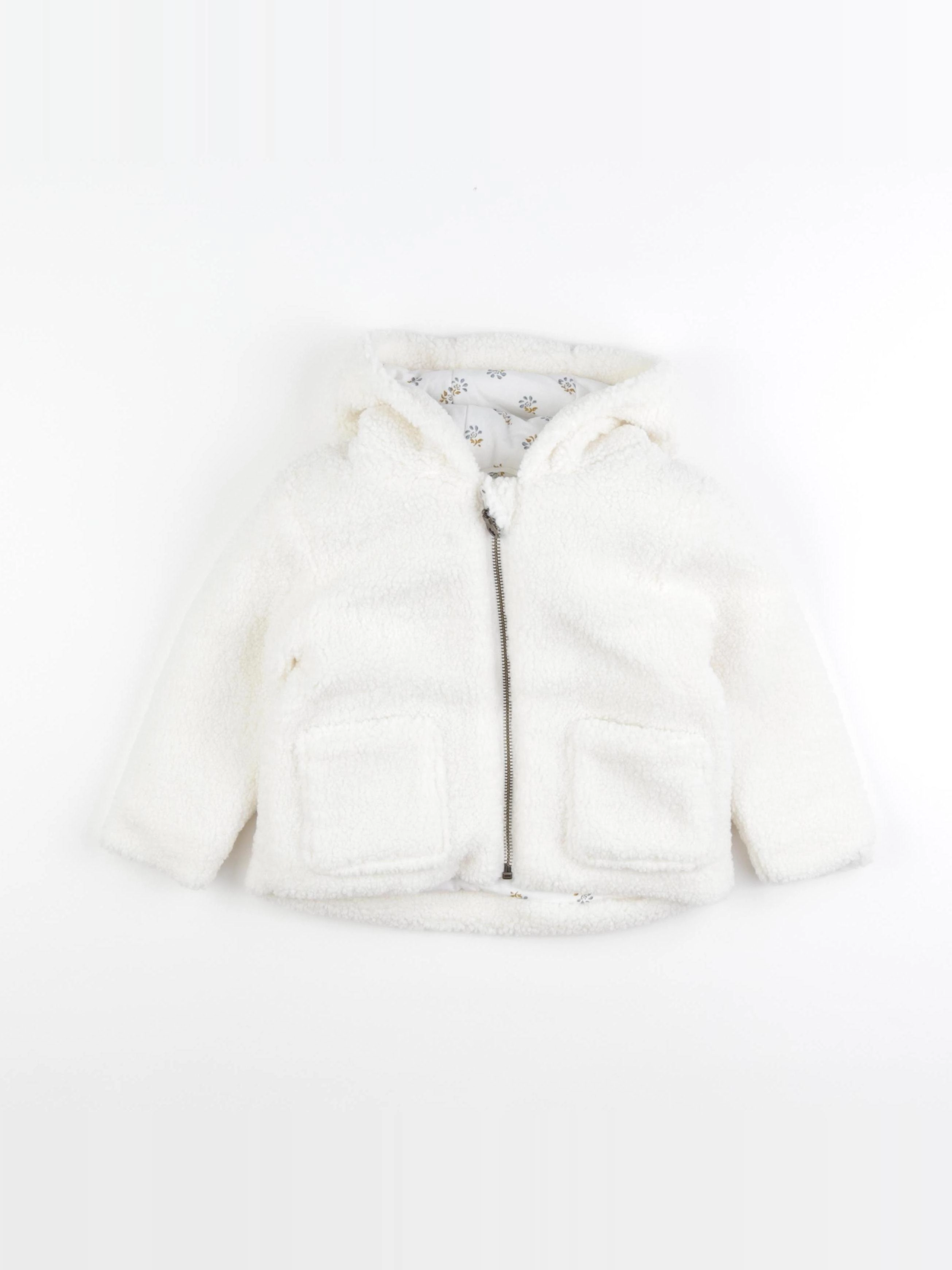 Vertbaudet - manteau blanc - 2 ans