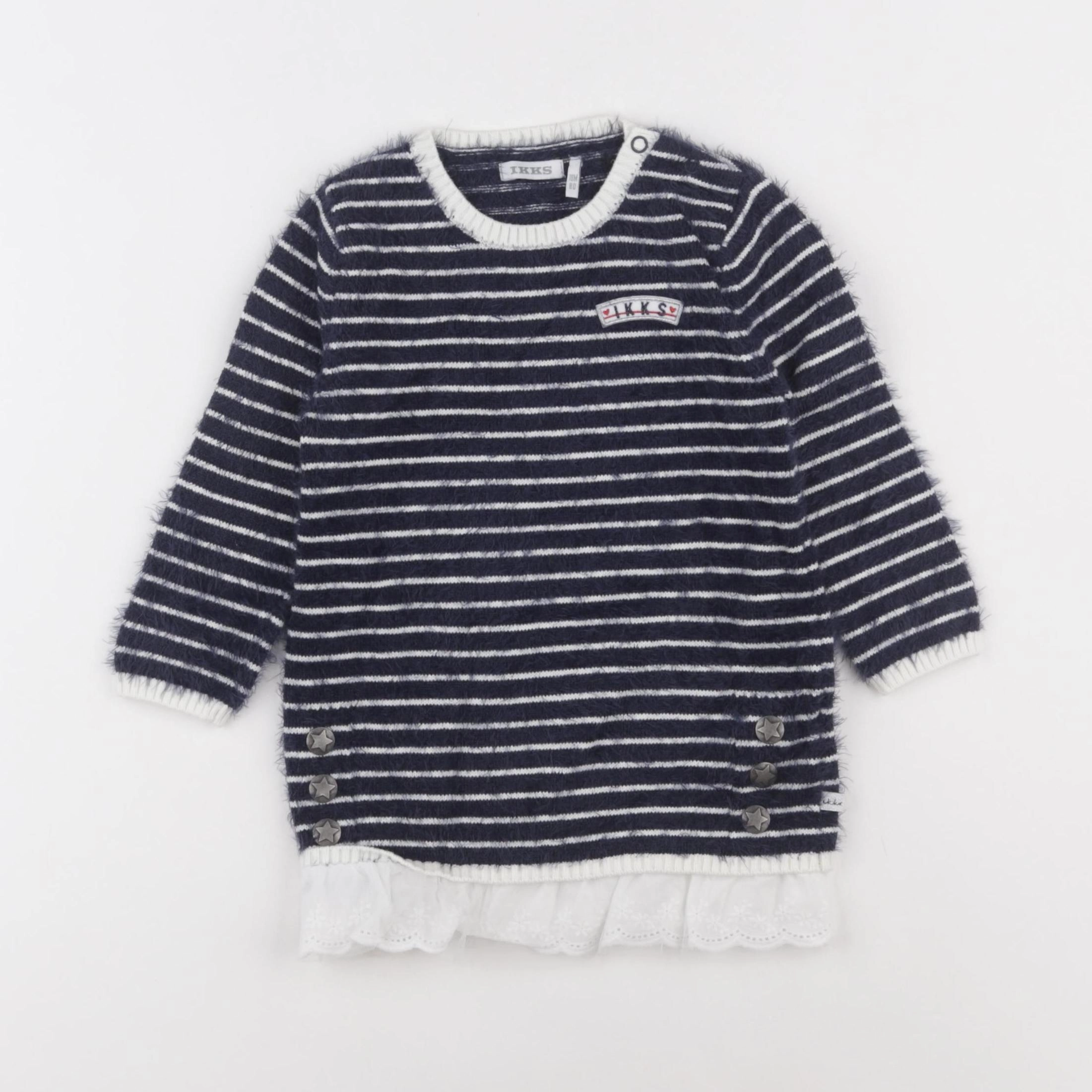 IKKS - robe bleu, blanc - 18 mois