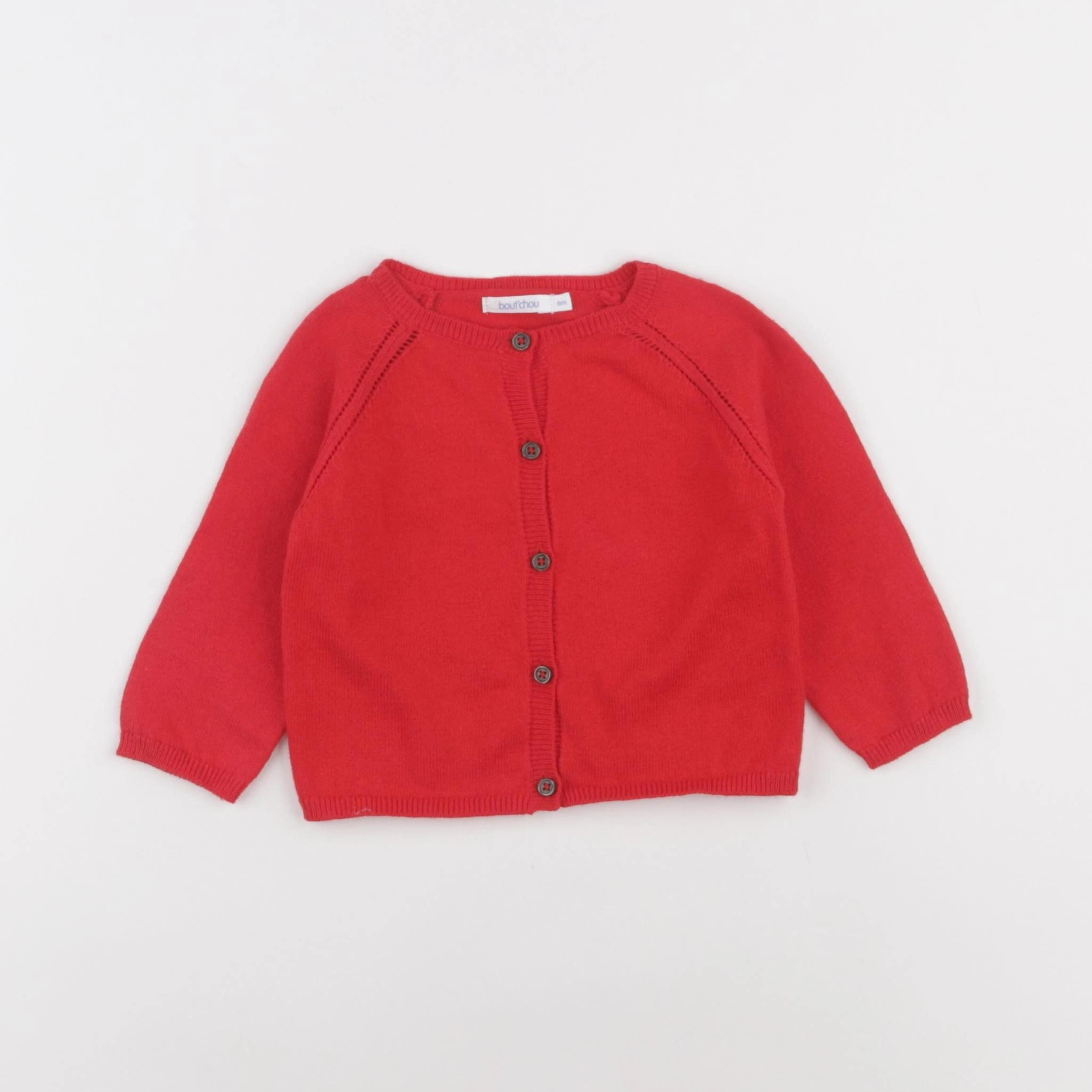 Boutchou - gilet rouge - 6 mois