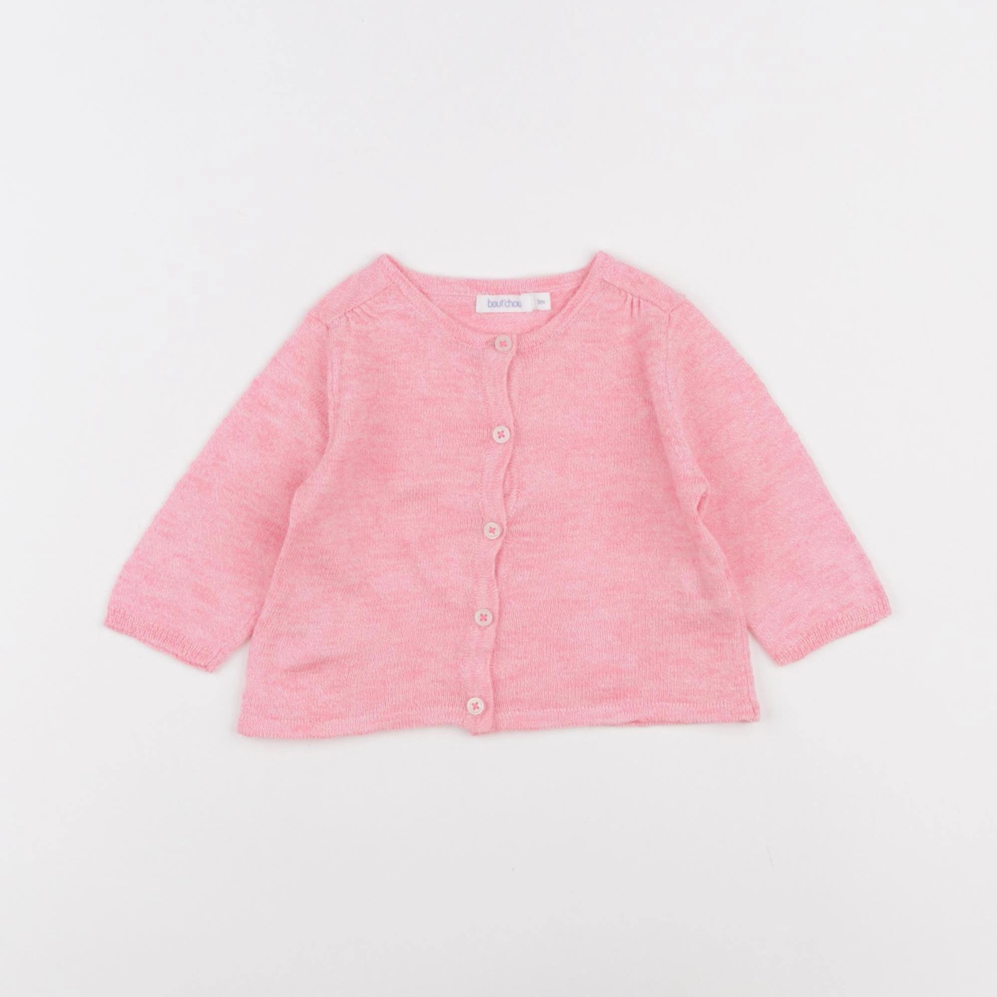 Boutchou - gilet rose - 3 mois