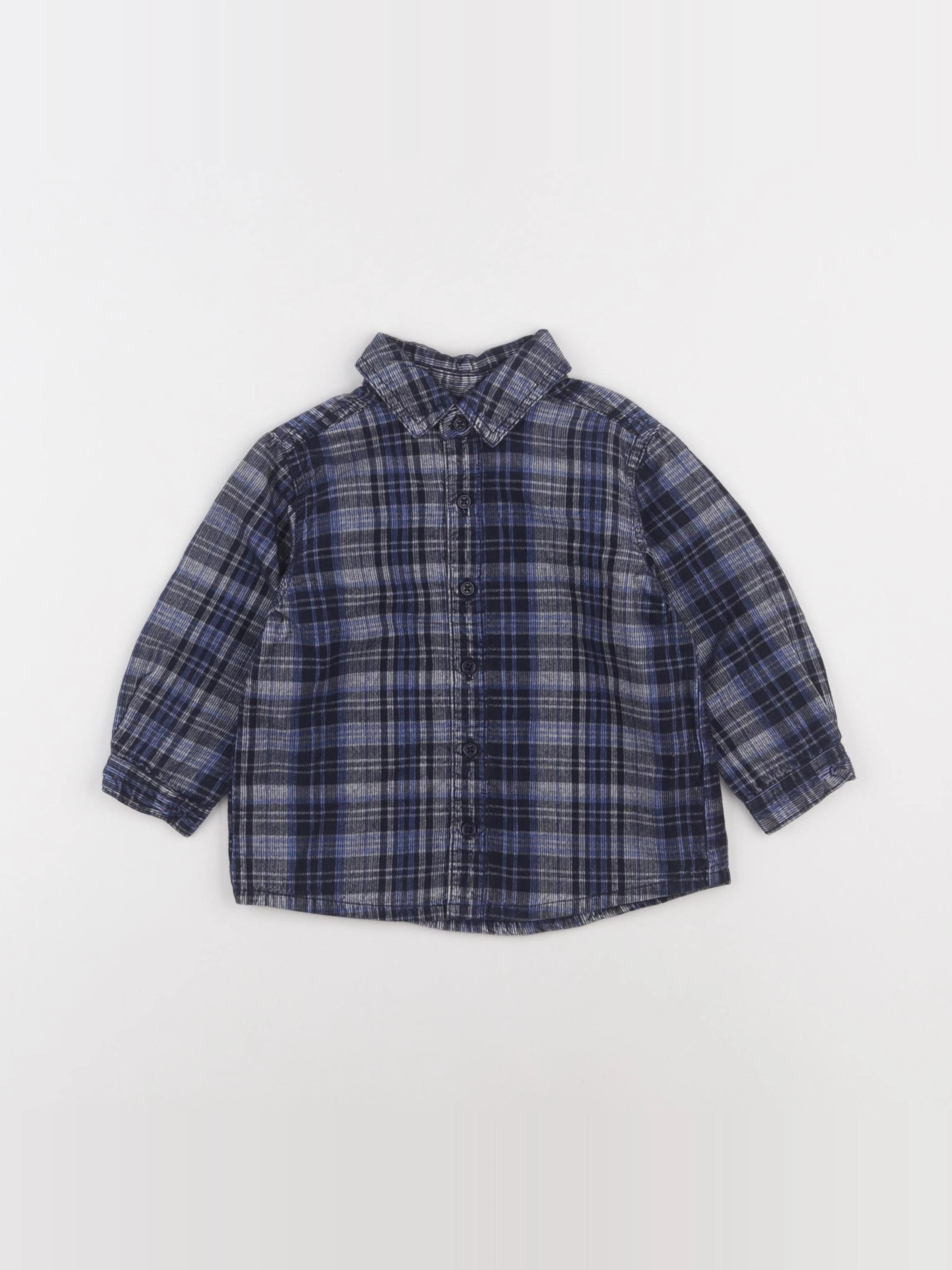 Boutchou - chemise bleu - 12 mois
