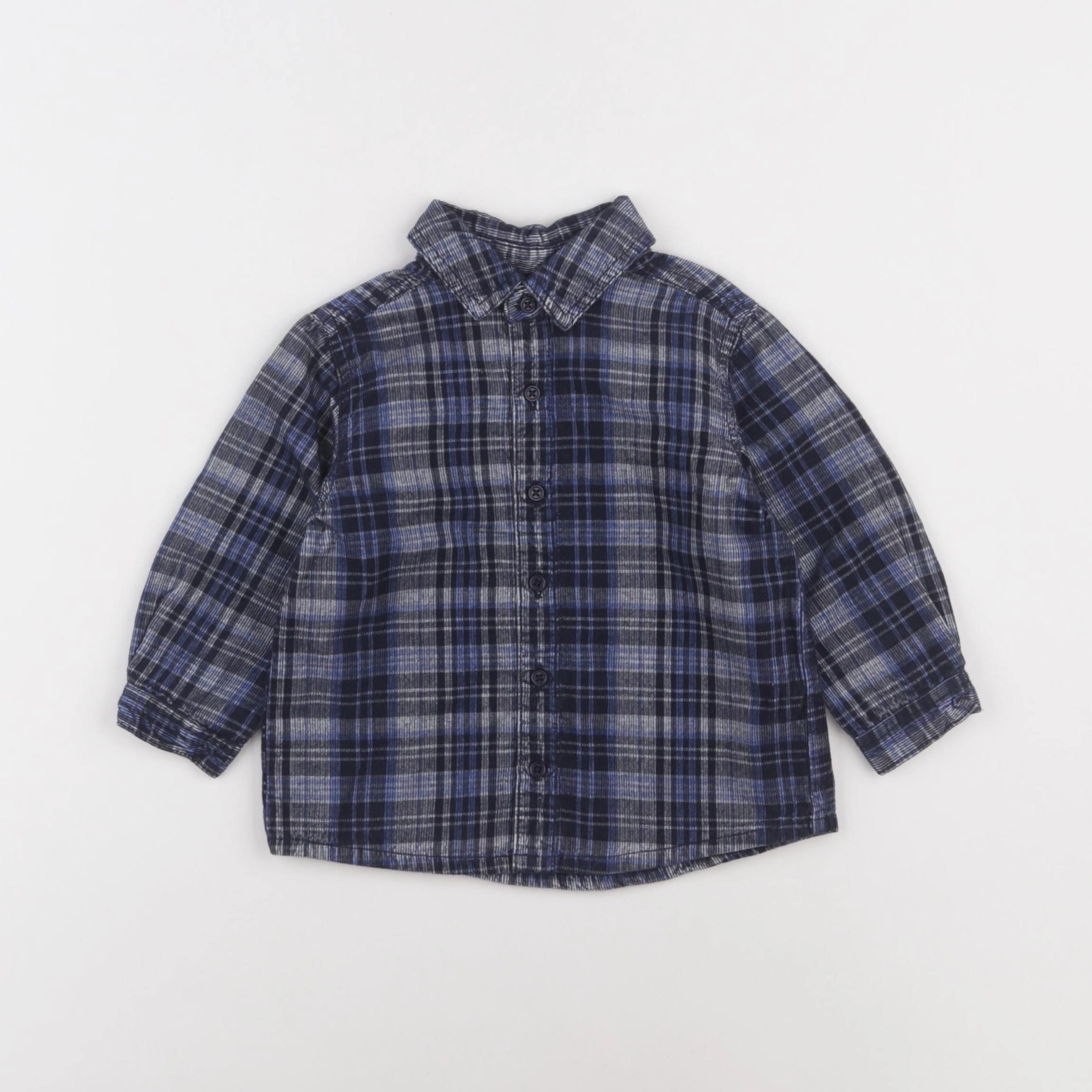 Boutchou - chemise bleu - 12 mois