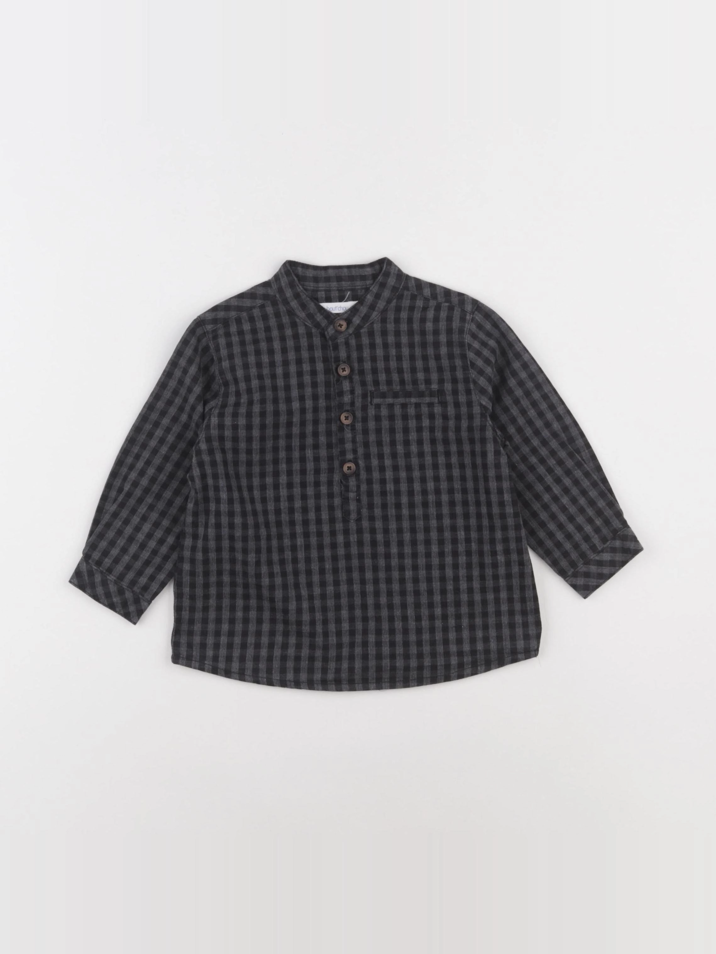 Boutchou - chemise gris, noir - 9 mois