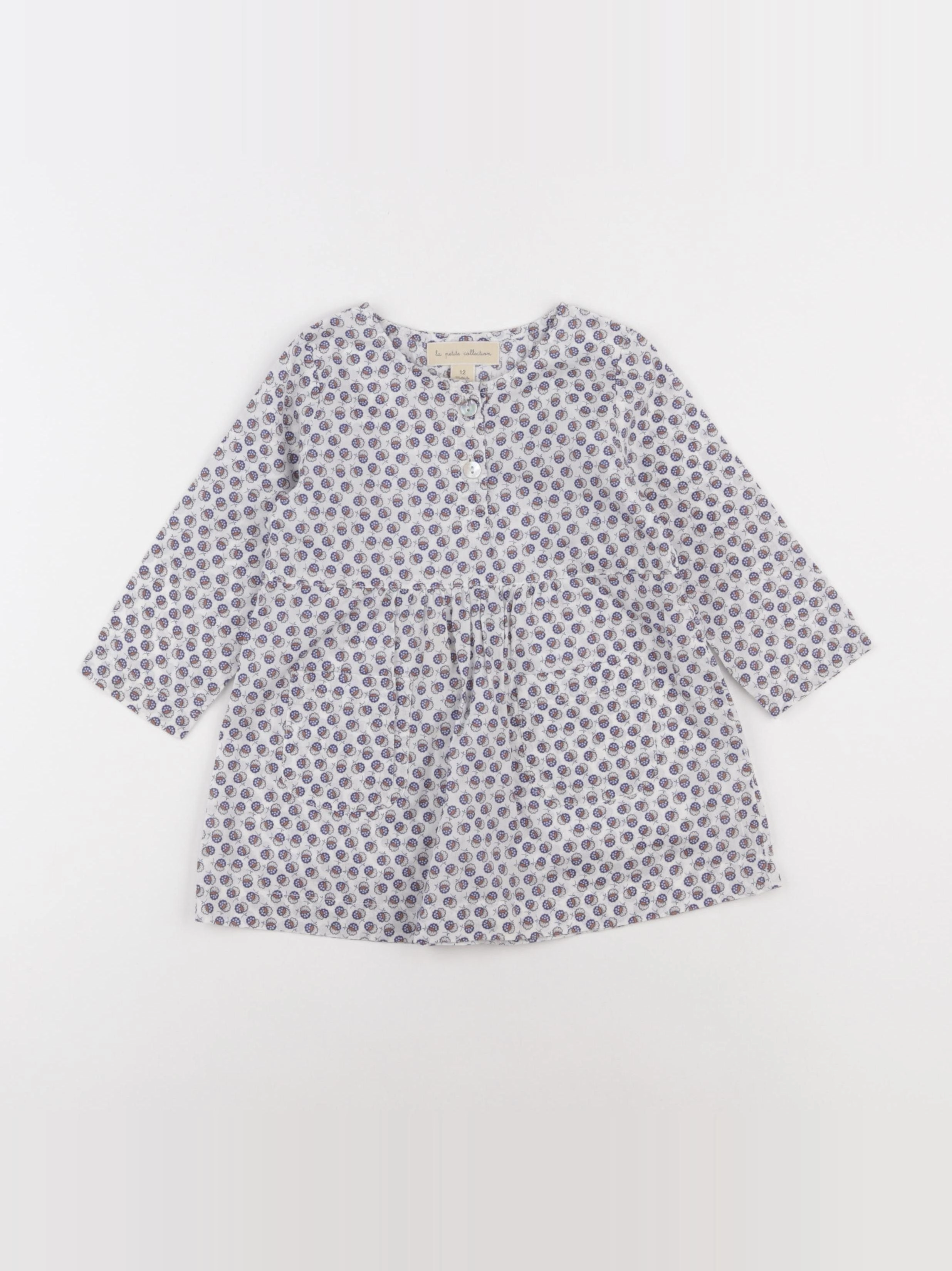 La Petite Collection - robe bleu, blanc - 12 mois