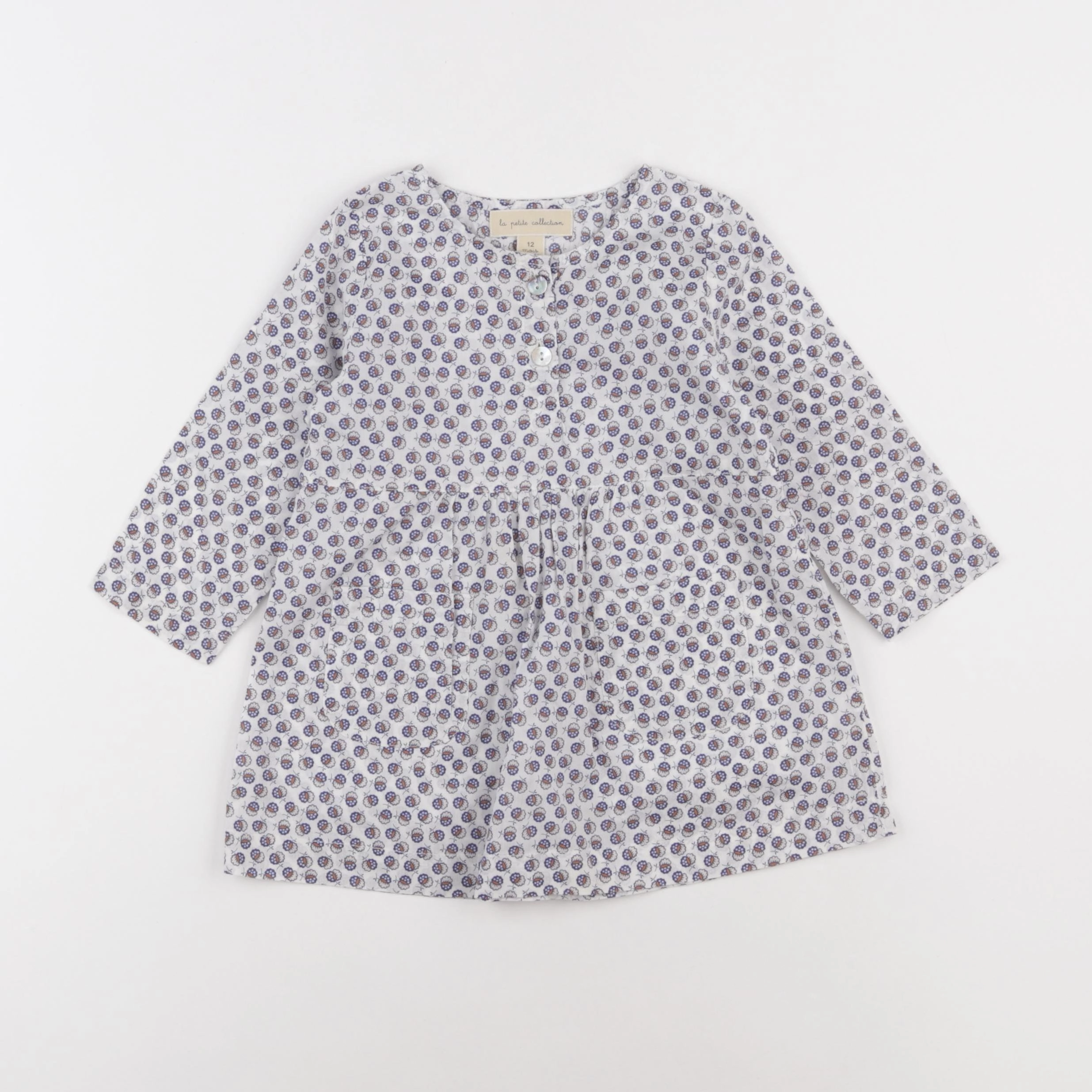 La Petite Collection - robe bleu, blanc - 12 mois