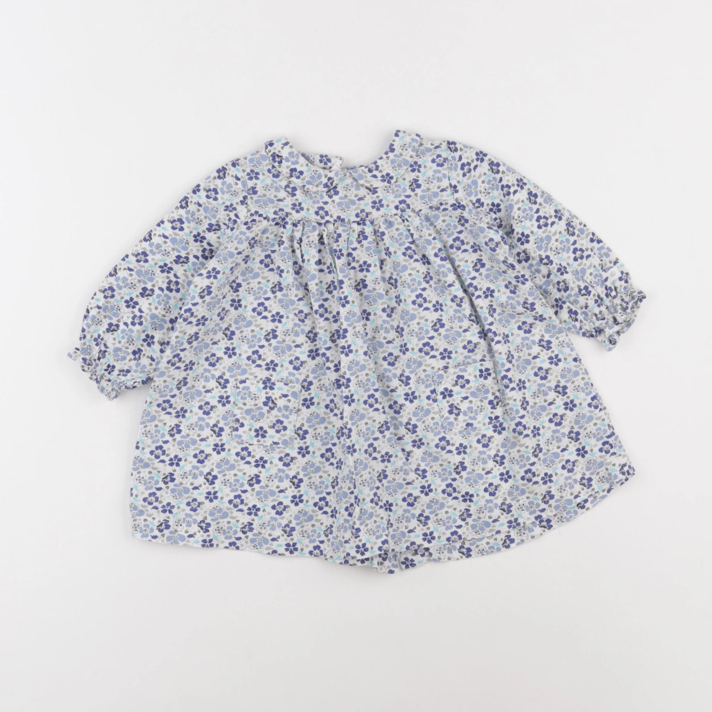 Petit Bateau - robe bleu - 6 mois