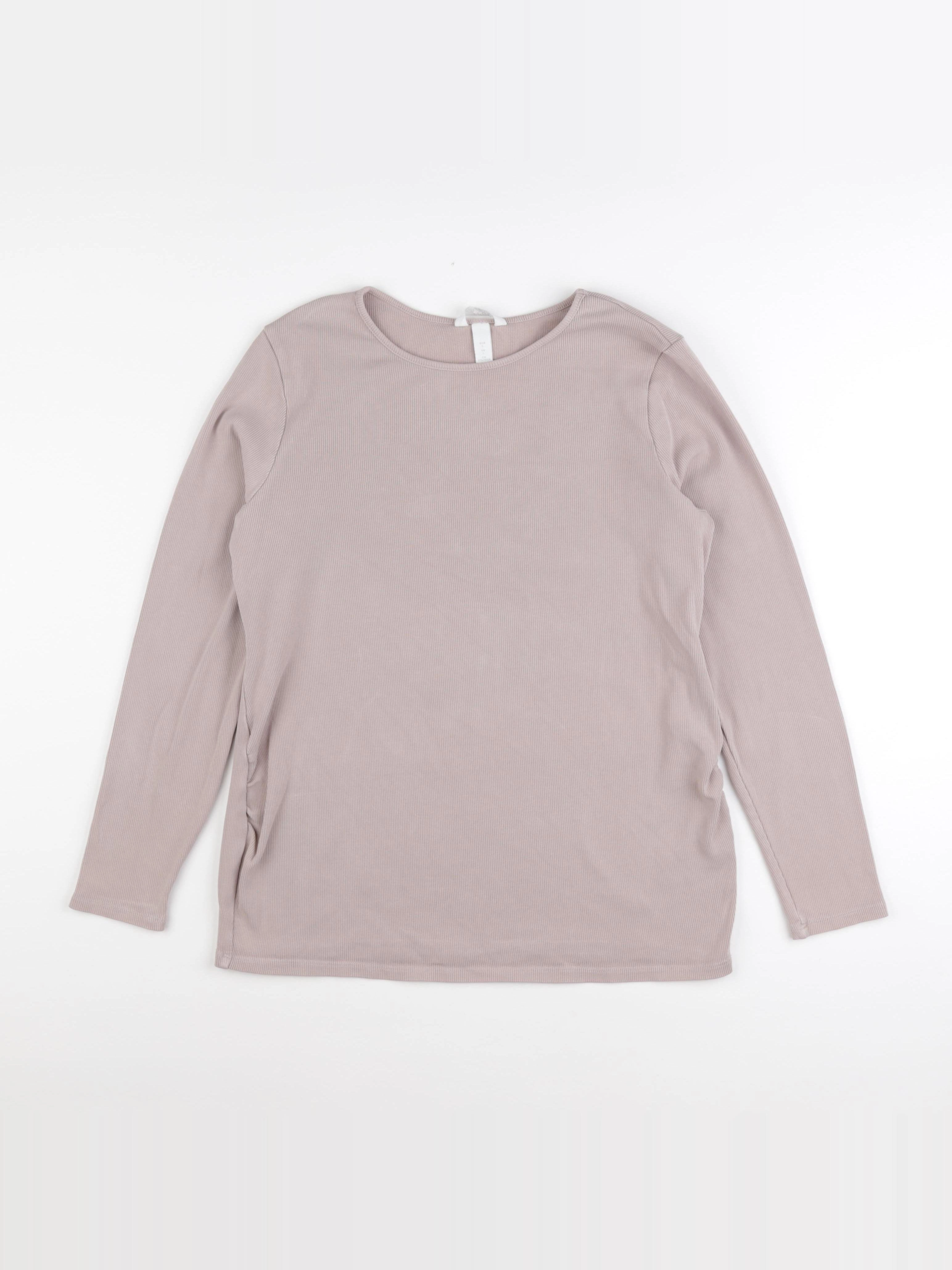 H&M - tee-shirt grossesse beige - l
