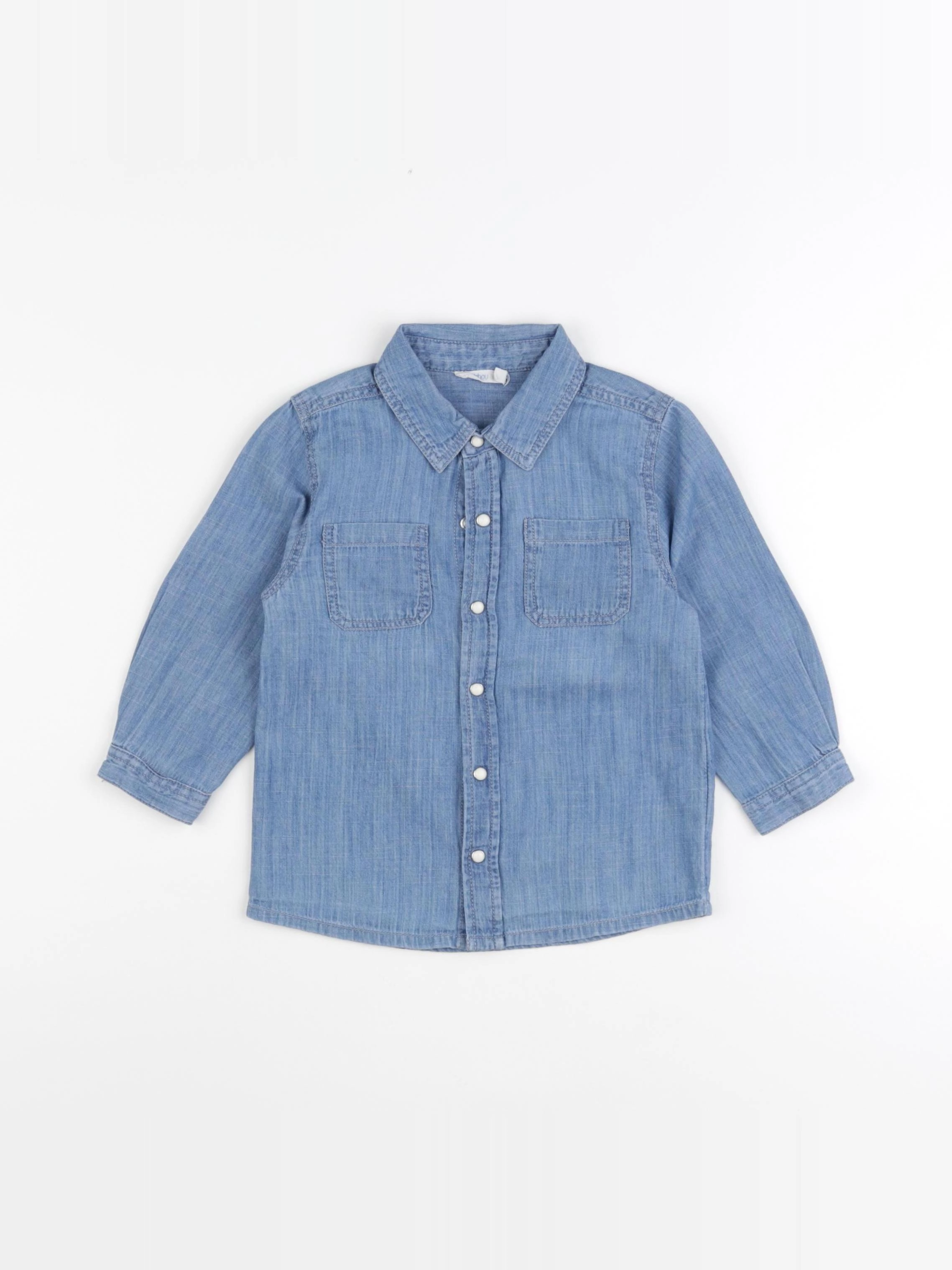 Boutchou - chemise bleu - 24 mois