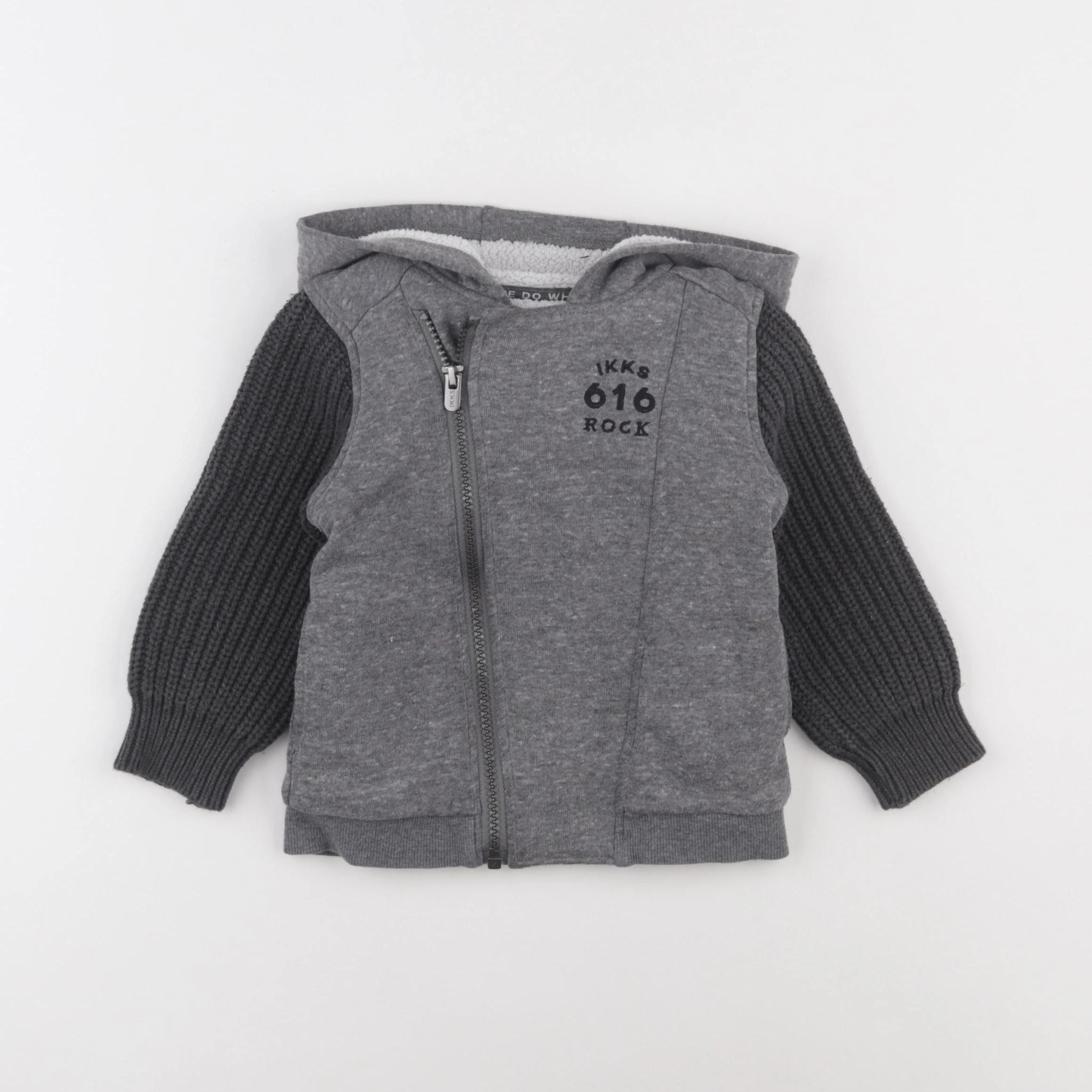 IKKS - sweat gris - 2 ans