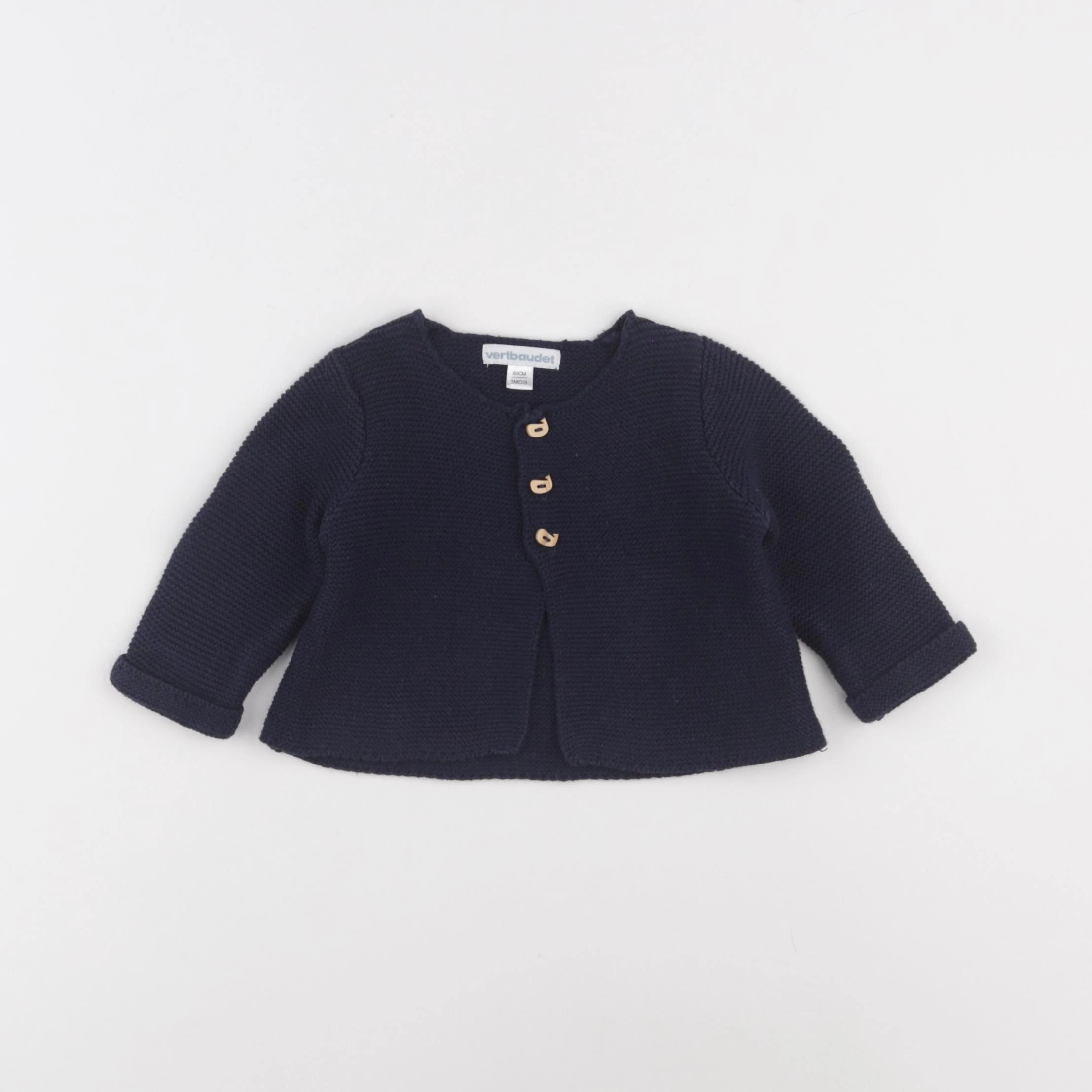 Vertbaudet - gilet bleu - 3 mois