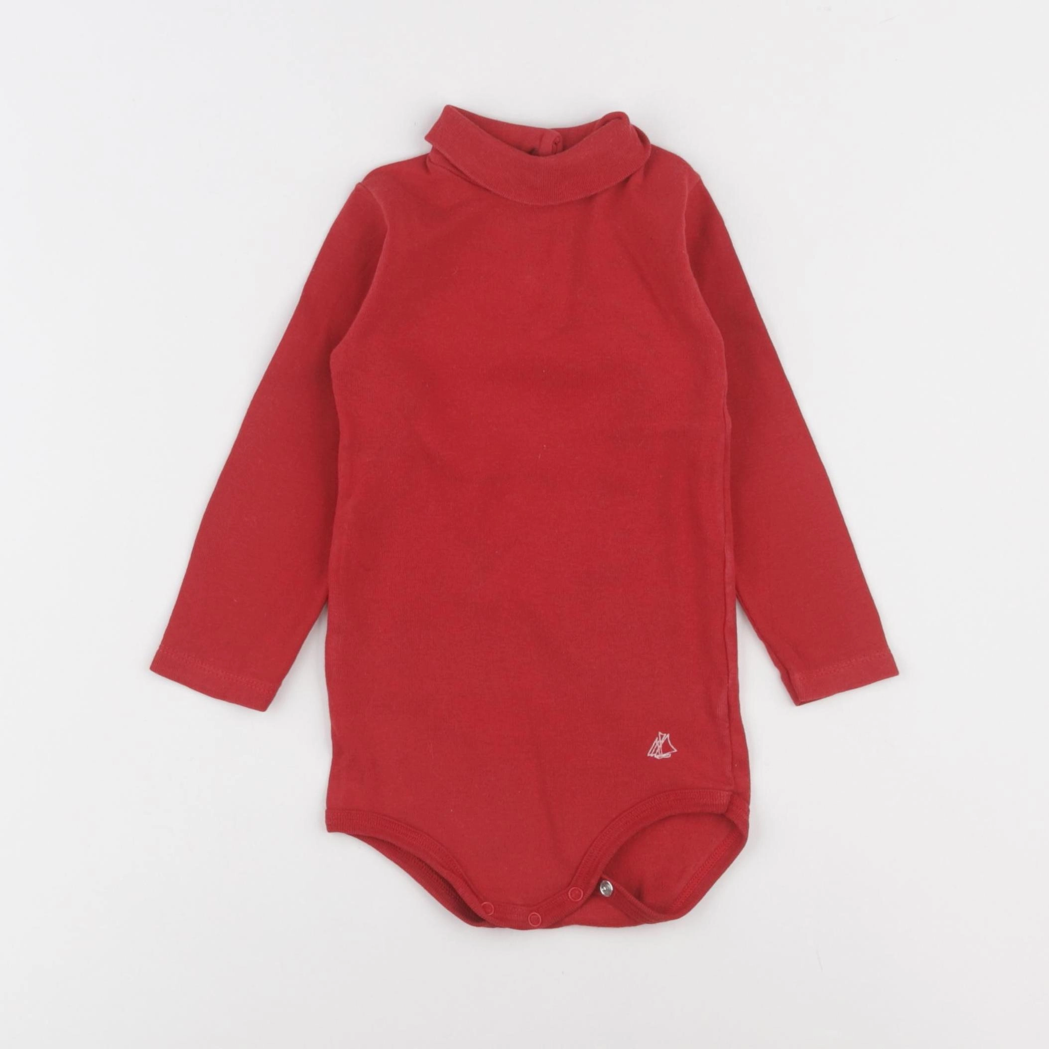 Petit Bateau - body à col rouge - 18 mois