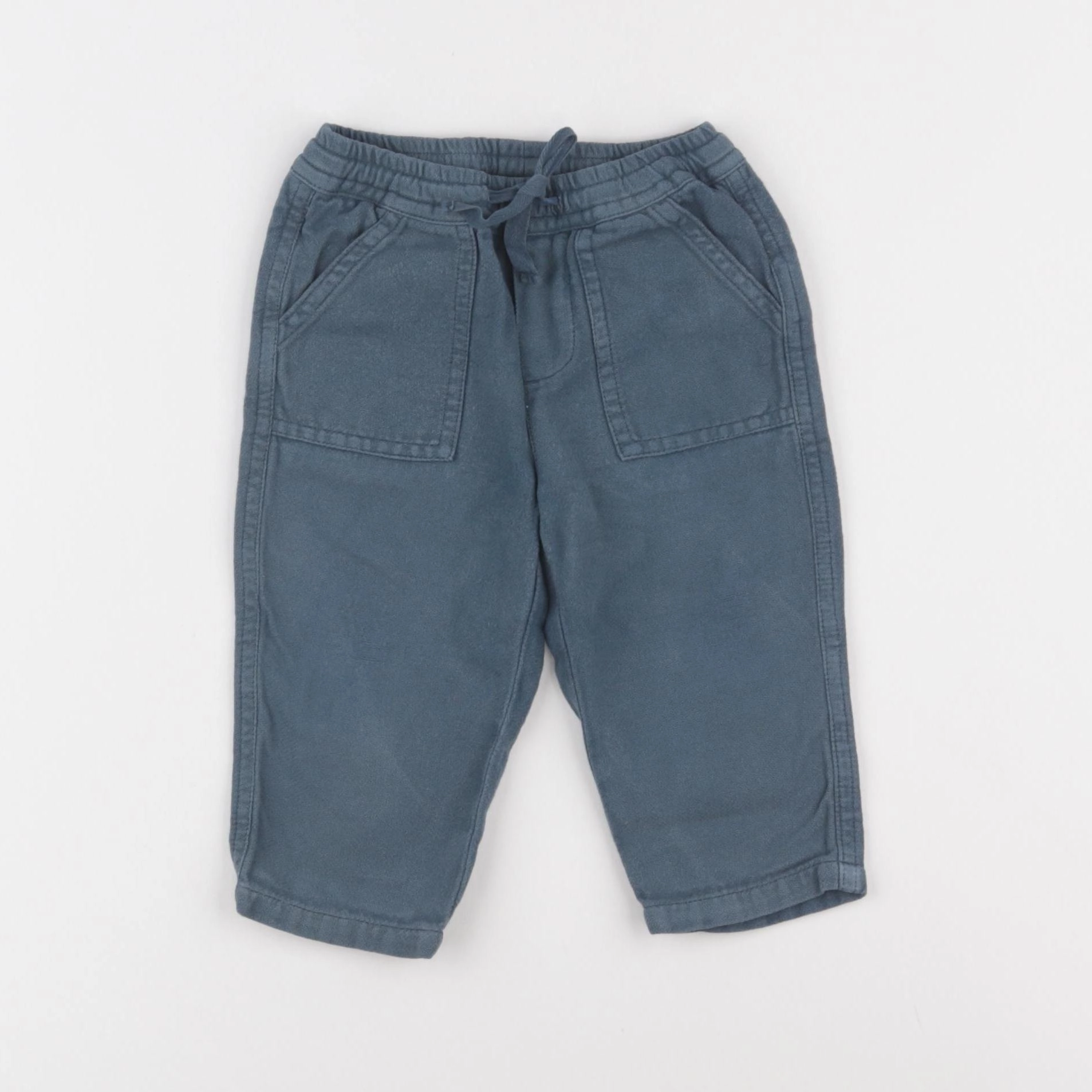 Bonton - pantalon bleu - 12 mois