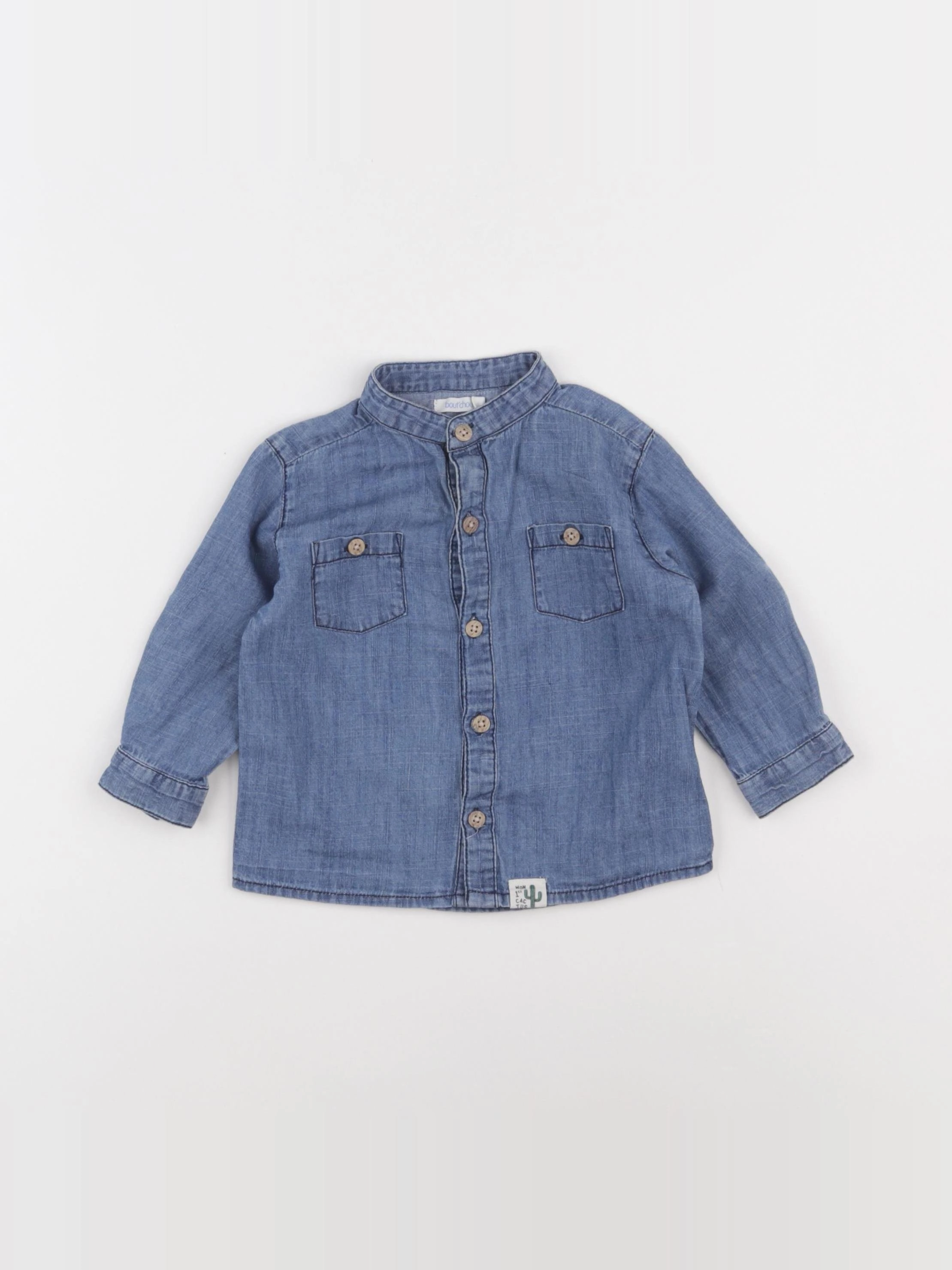 Boutchou - chemise bleu - 9 mois