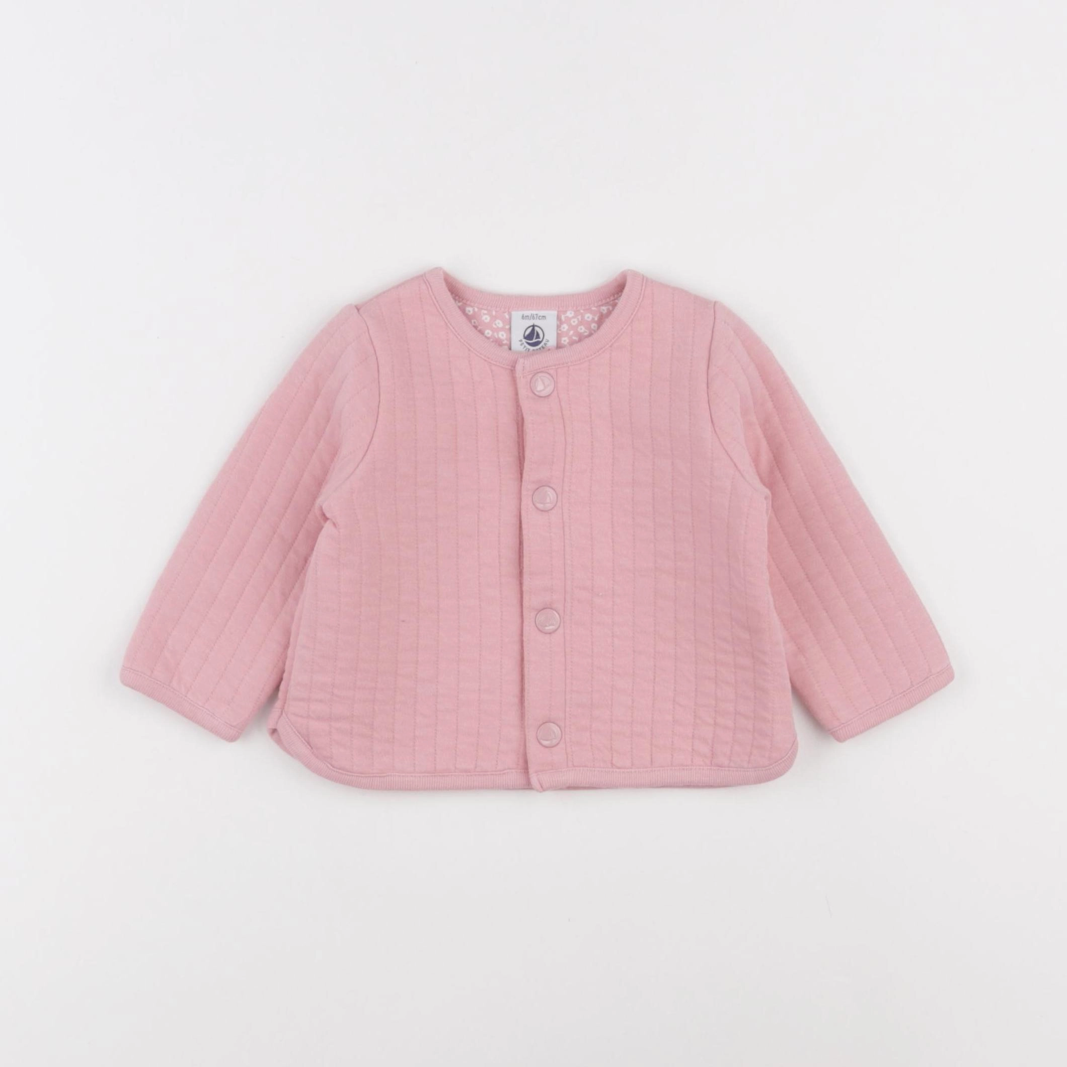 Petit Bateau - sweat rose - 6 mois
