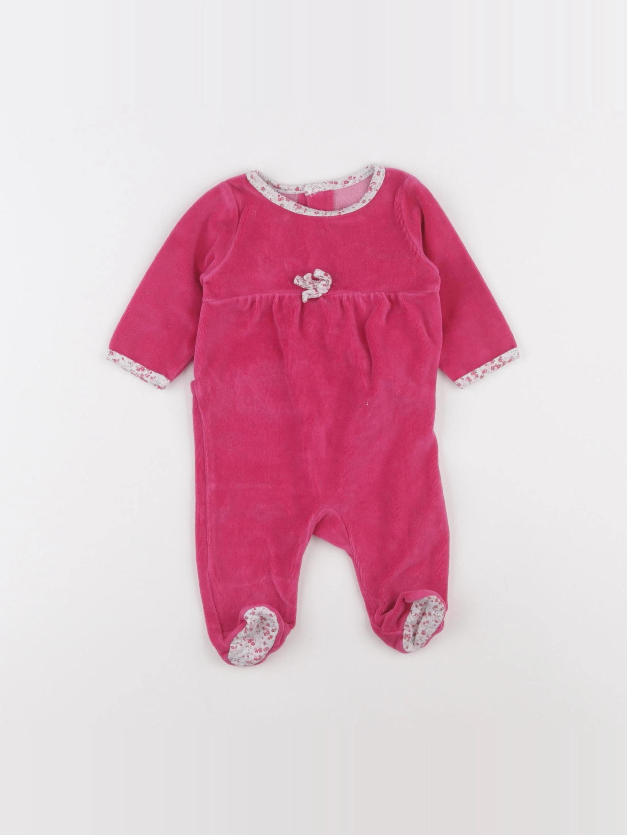 Tape à l'oeil - pyjama velours rose - 1 mois