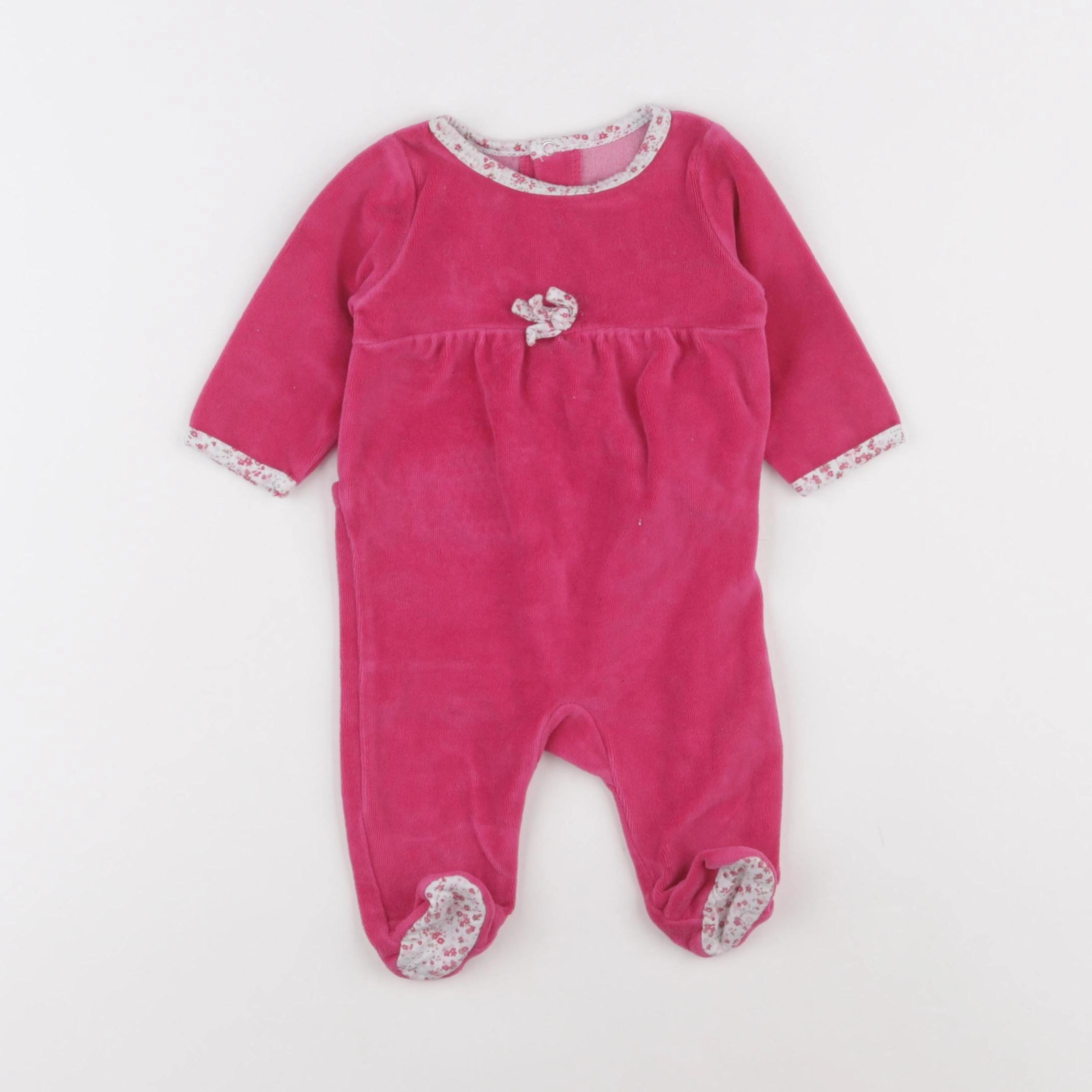 Tape à l'oeil - pyjama velours rose - 1 mois