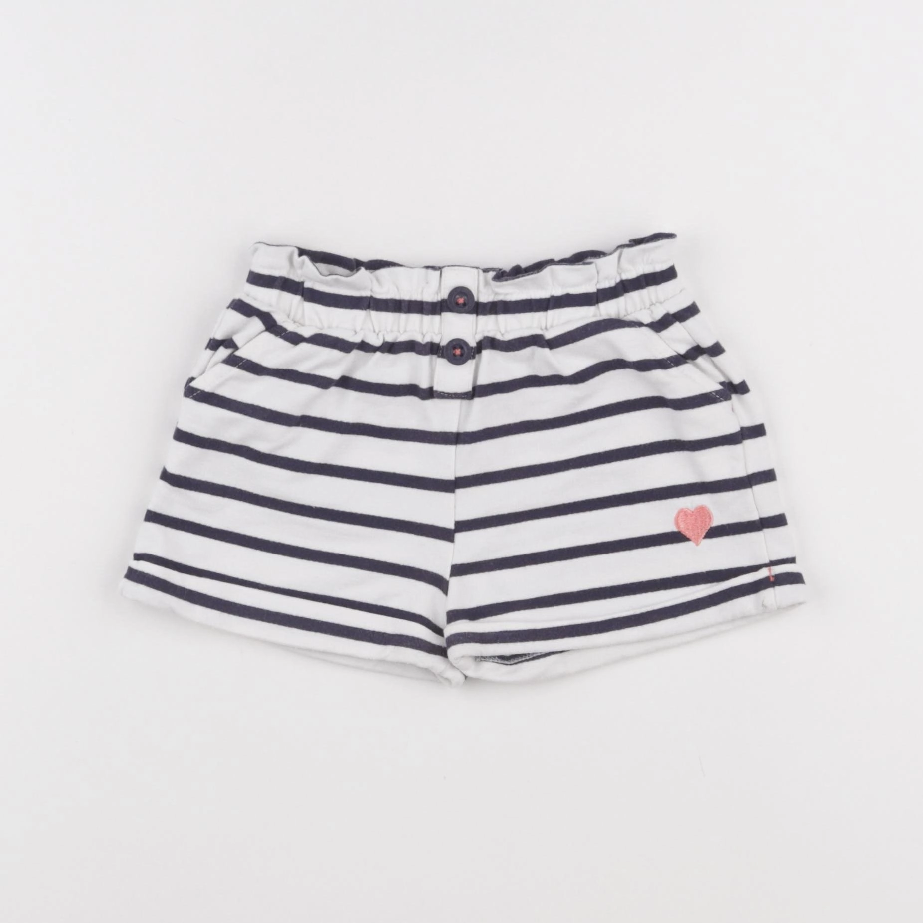 Vertbaudet - short blanc, bleu - 3 ans