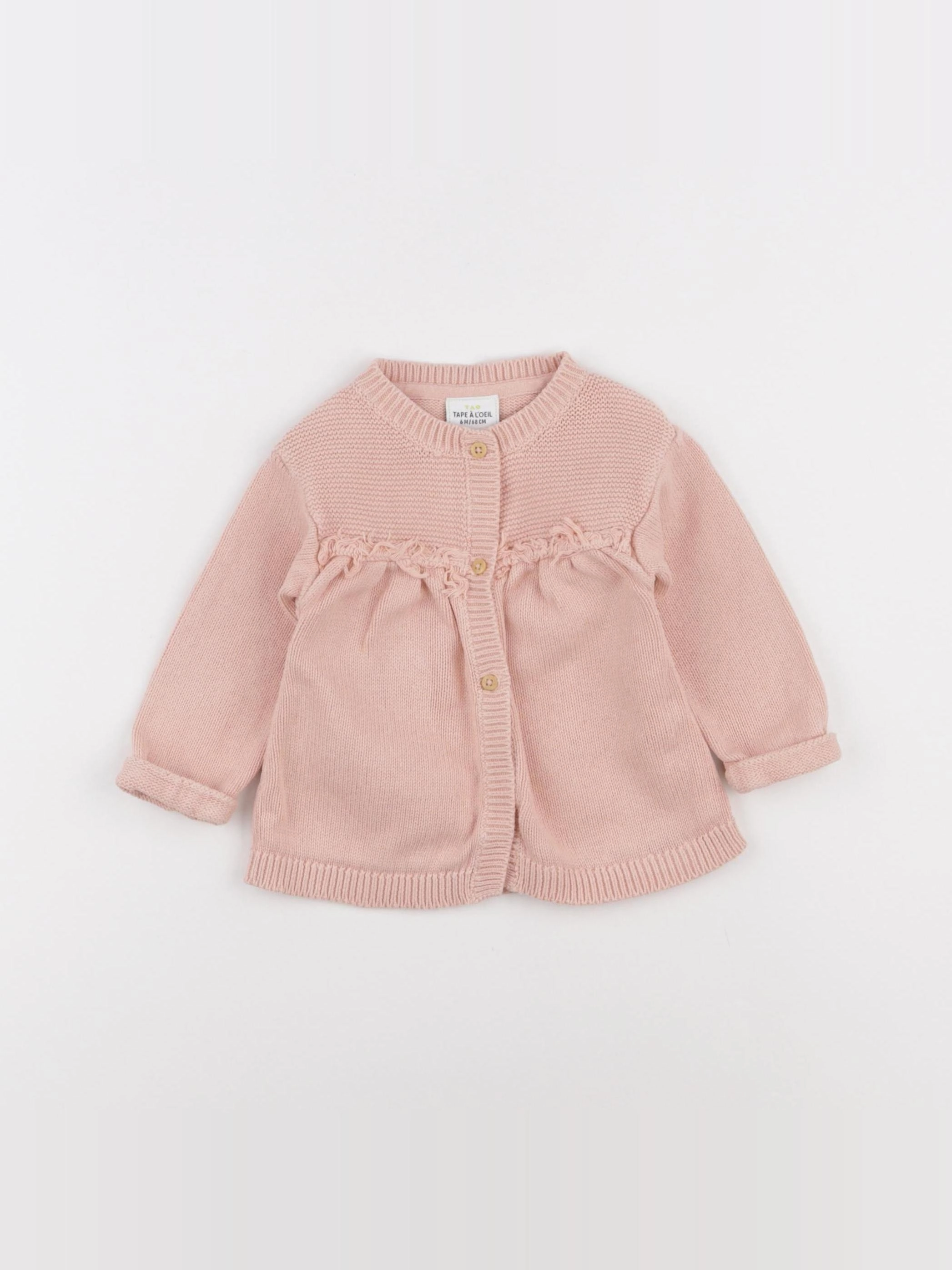 Tape à l'oeil - gilet rose - 6 mois
