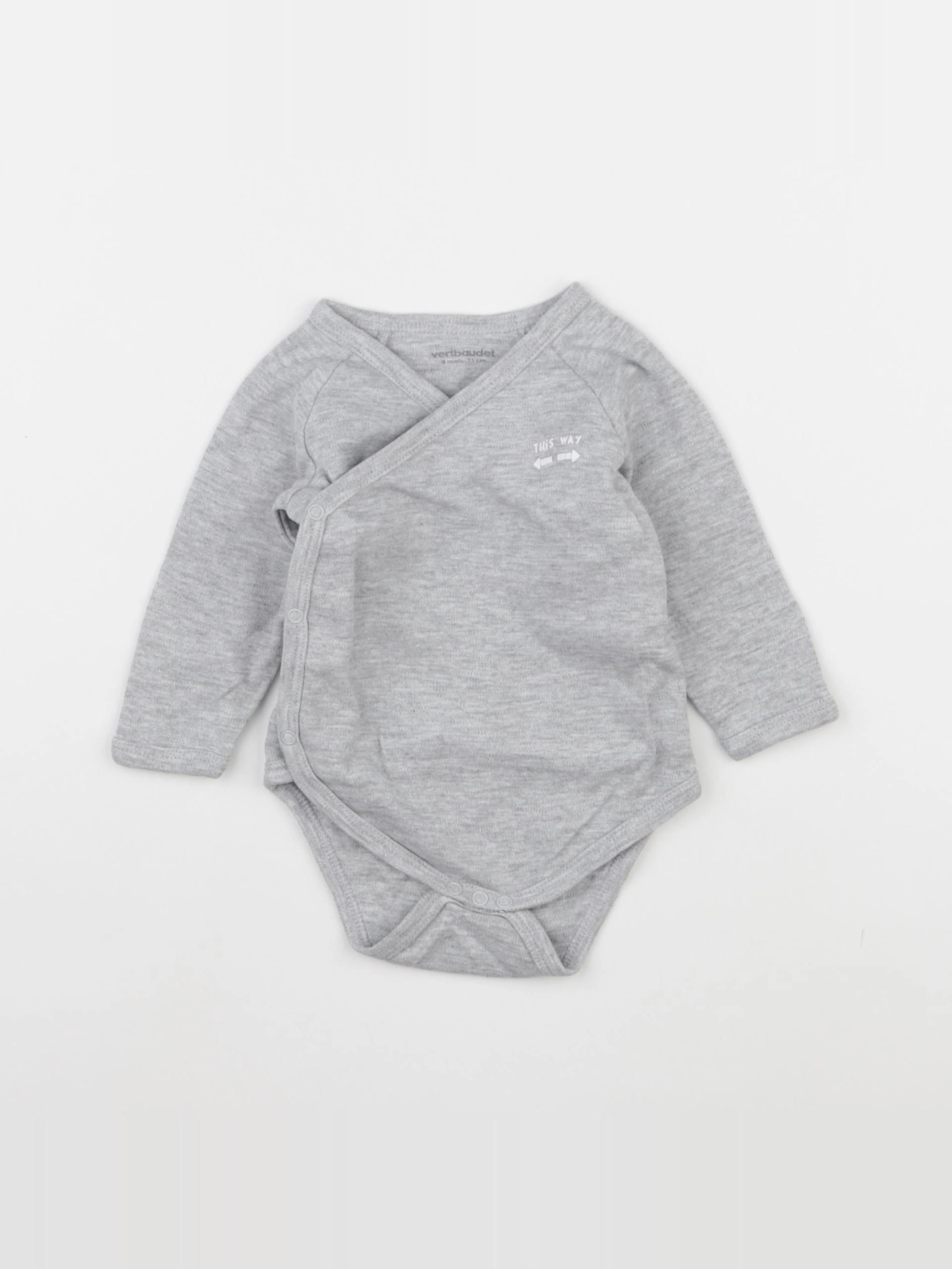 Vertbaudet - body gris - 9 mois