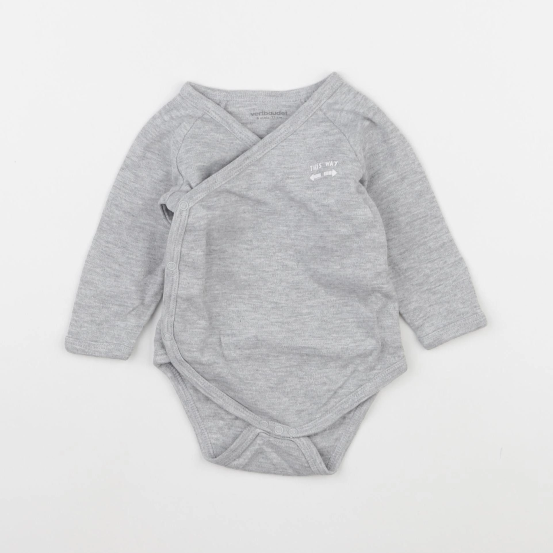Vertbaudet - body gris - 9 mois