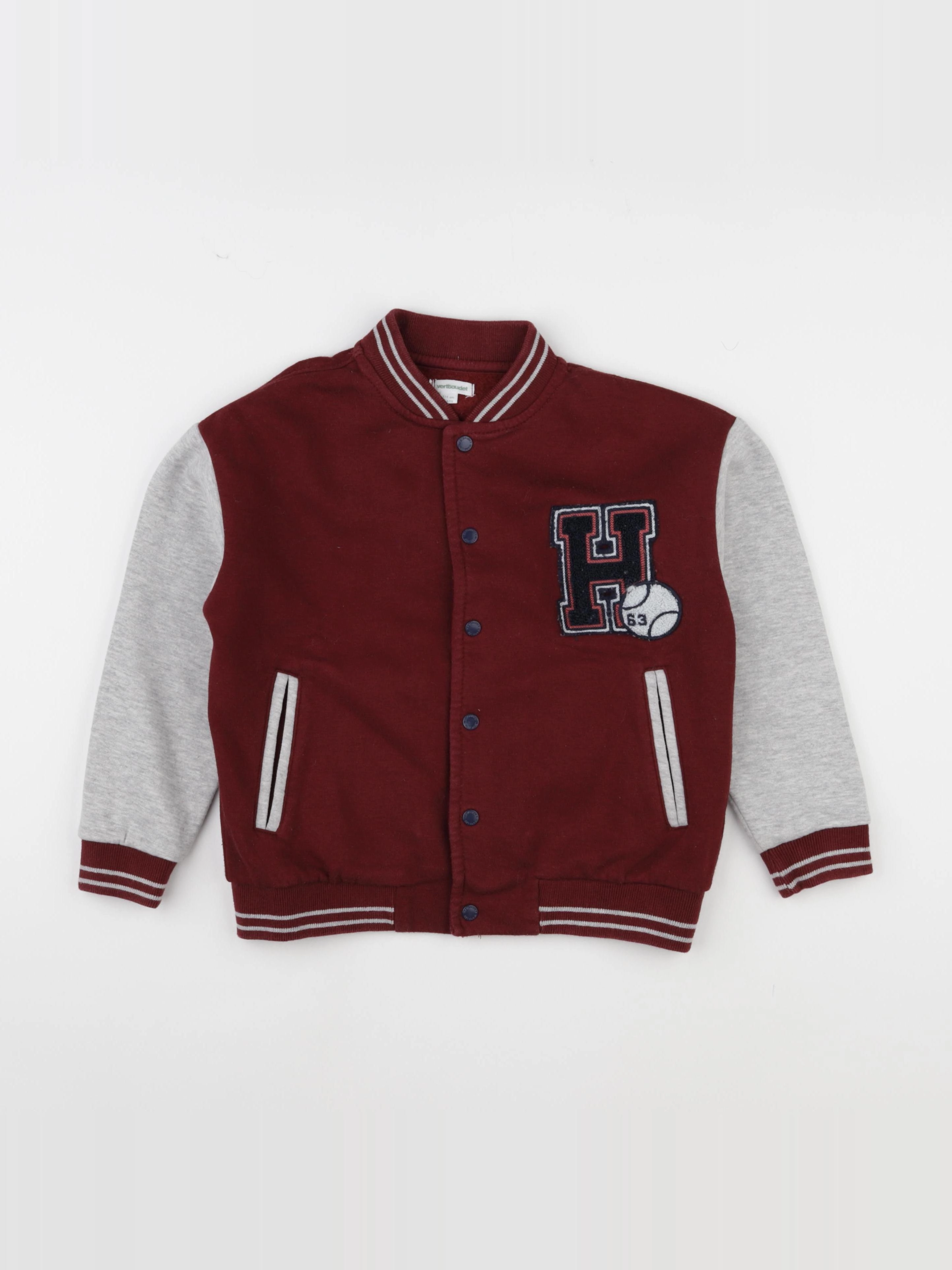 Vertbaudet - veste gris, rouge - 6 ans