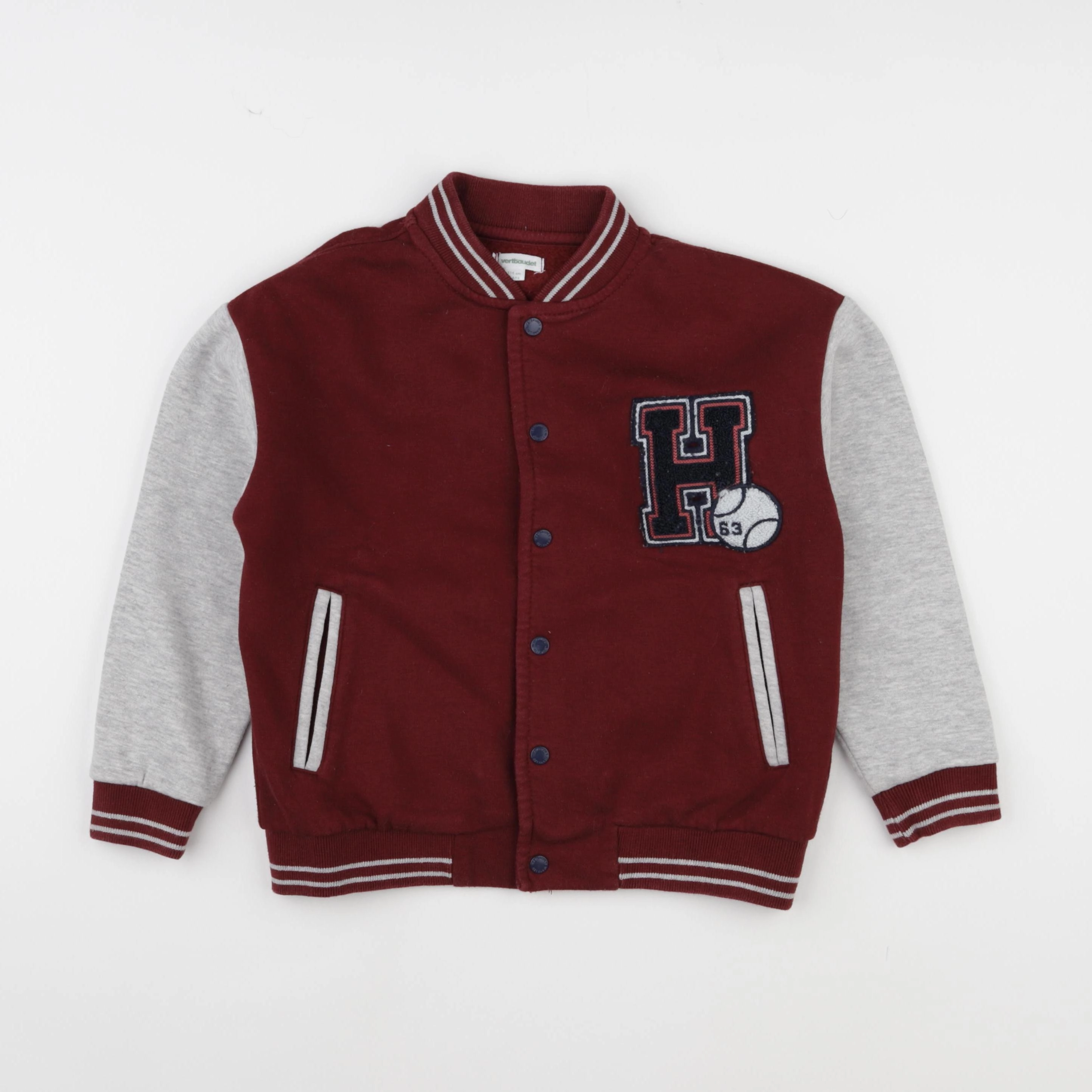 Vertbaudet - veste gris, rouge - 6 ans