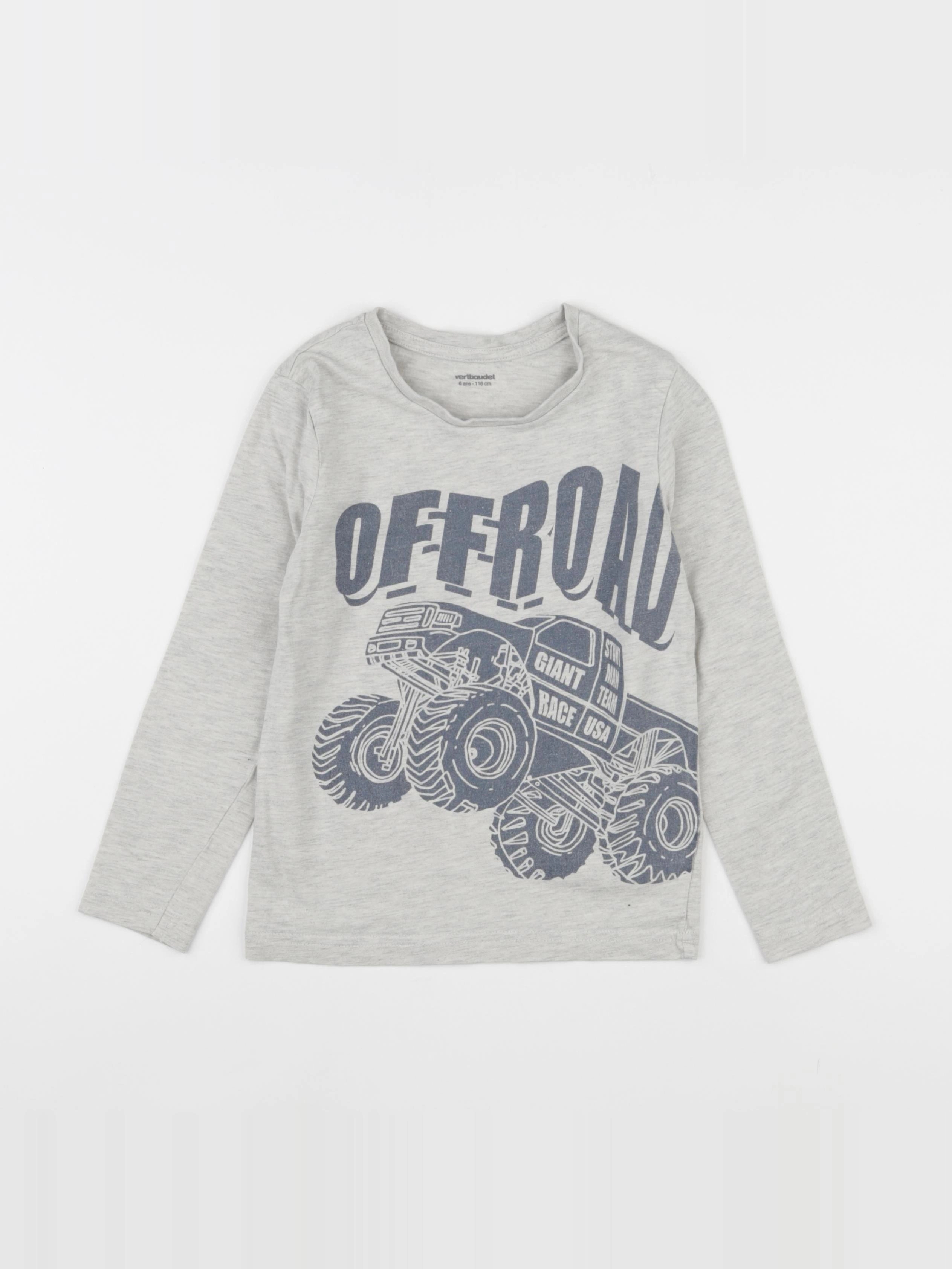 Vertbaudet - tee-shirt gris - 6 ans