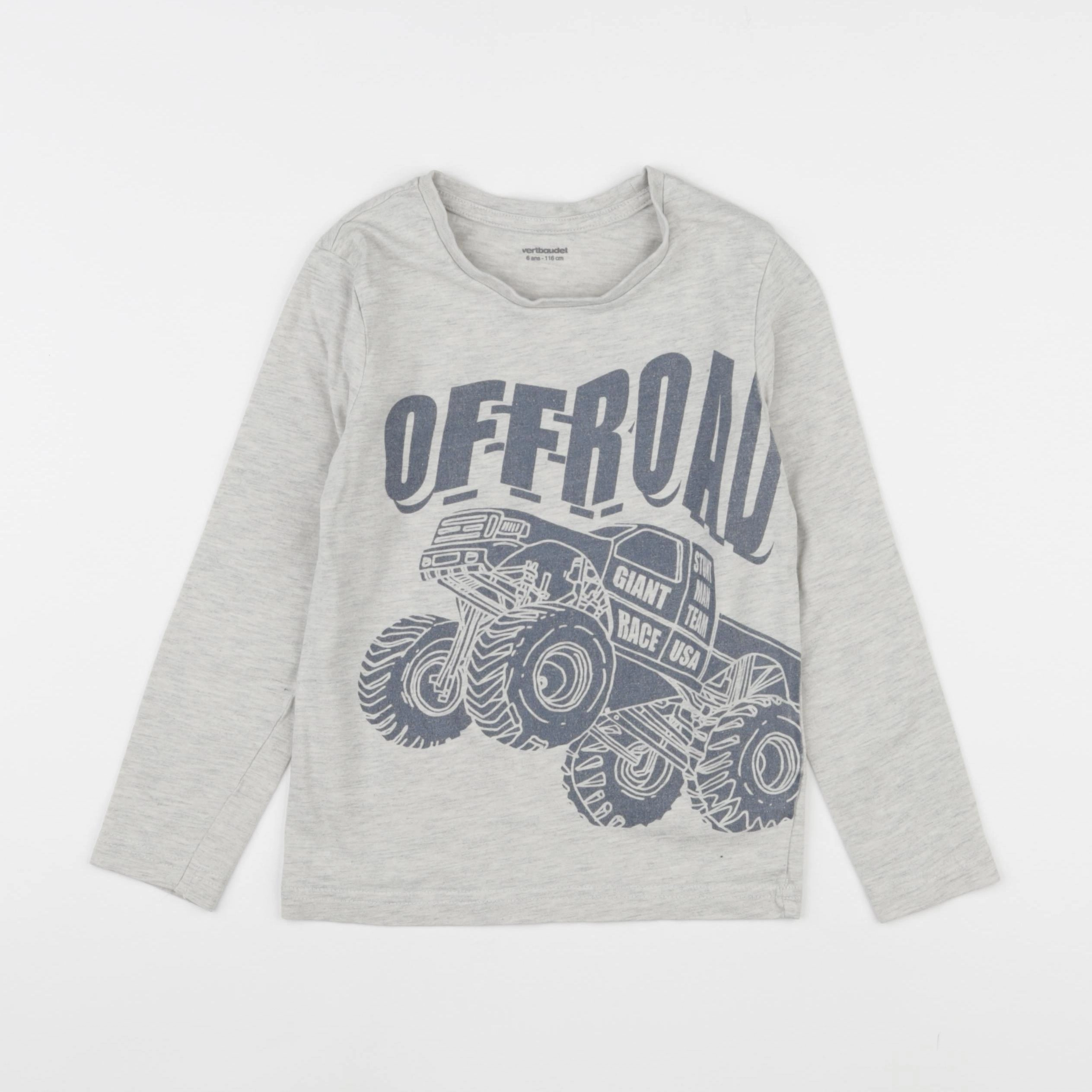 Vertbaudet - tee-shirt gris - 6 ans