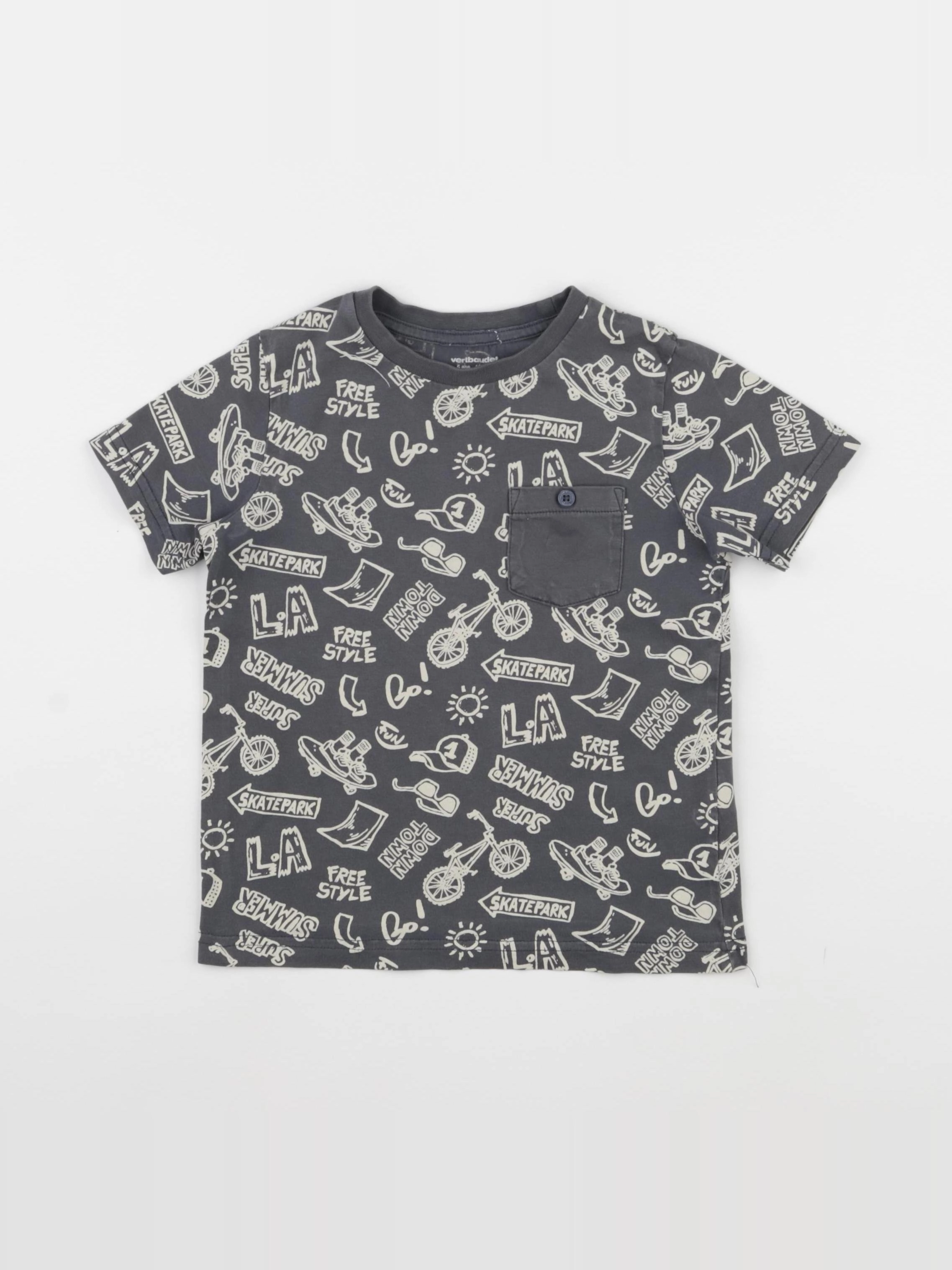 Vertbaudet - tee-shirt gris - 5 ans