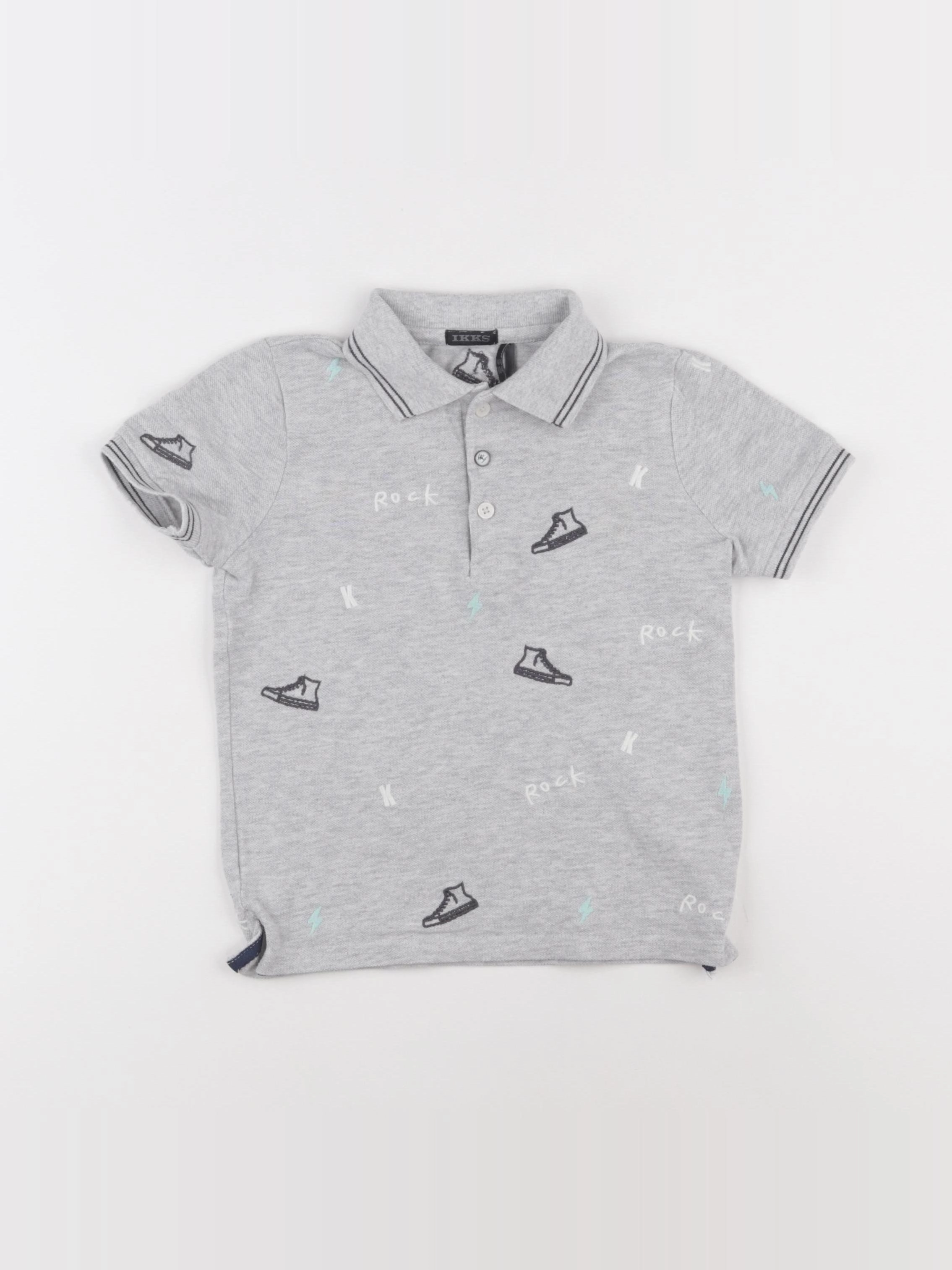 IKKS - polo imprimé au dos gris - 4 ans