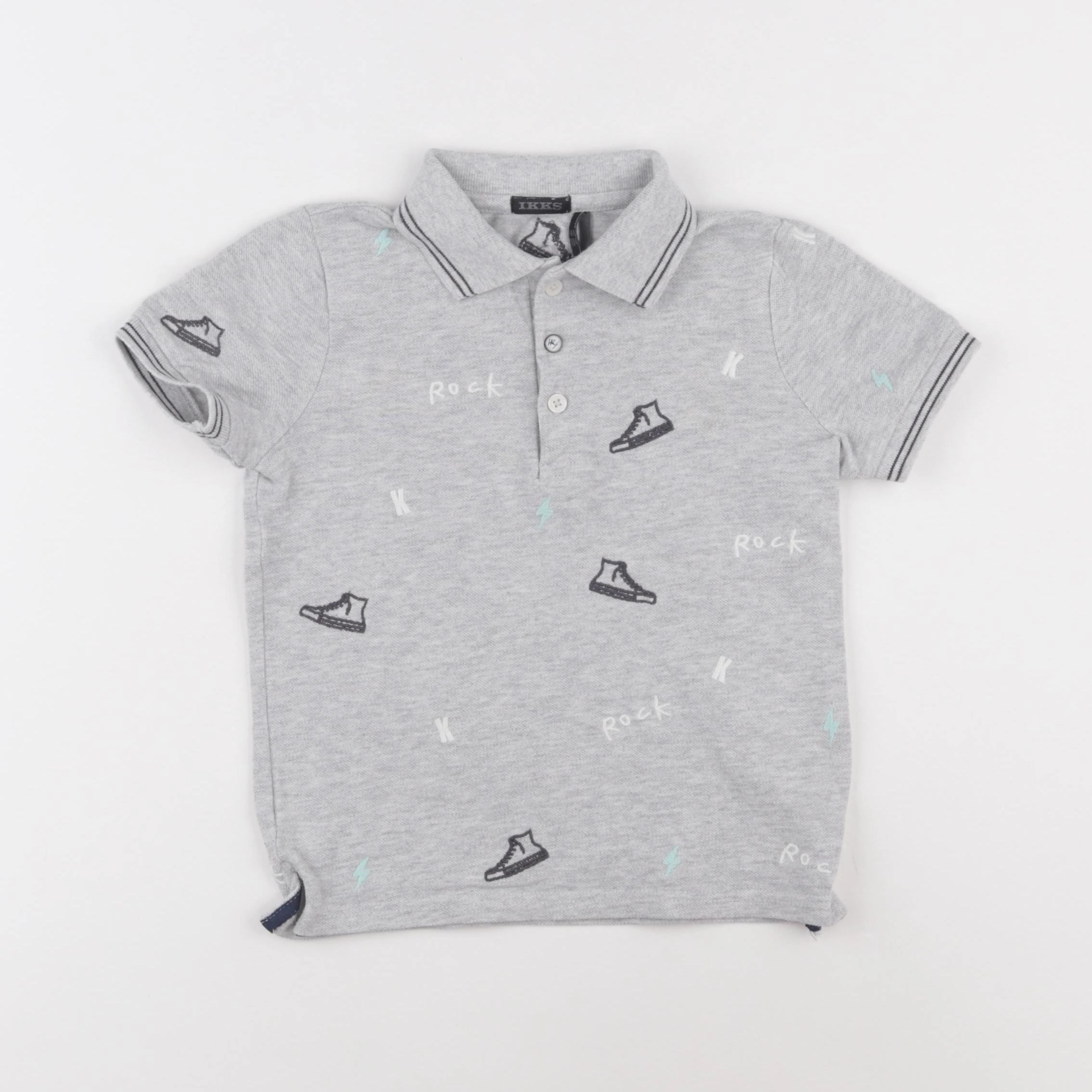 IKKS - polo imprimé au dos gris - 4 ans