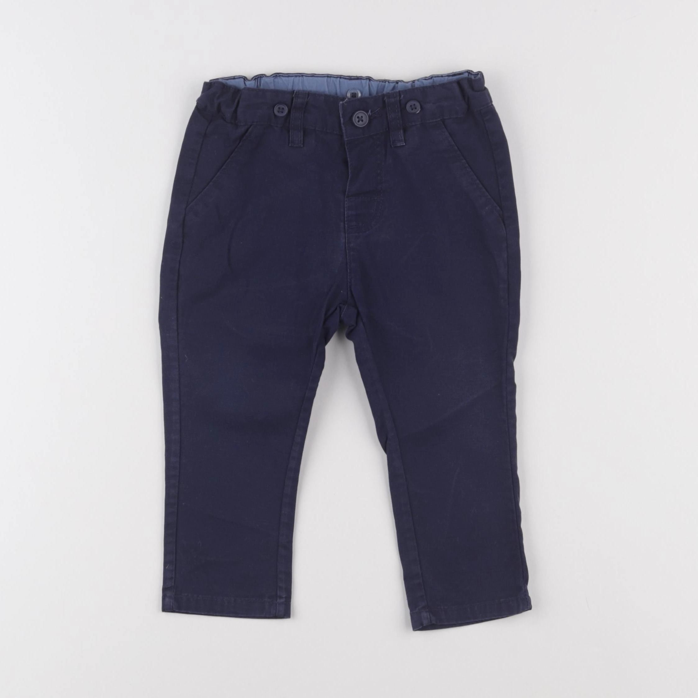 H&M - pantalon bleu - 12/18 mois