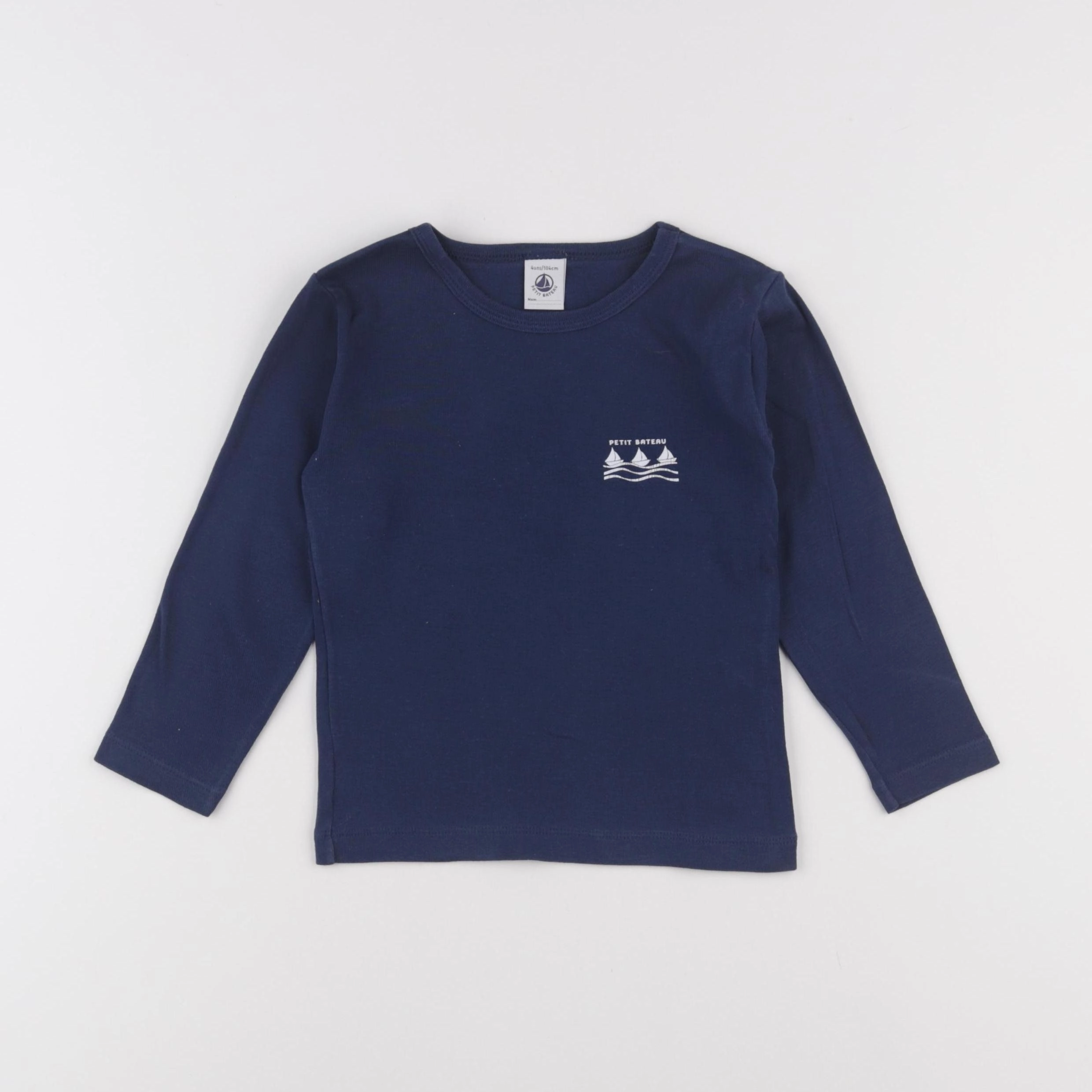 Petit Bateau - maillot de corps bleu - 4 ans