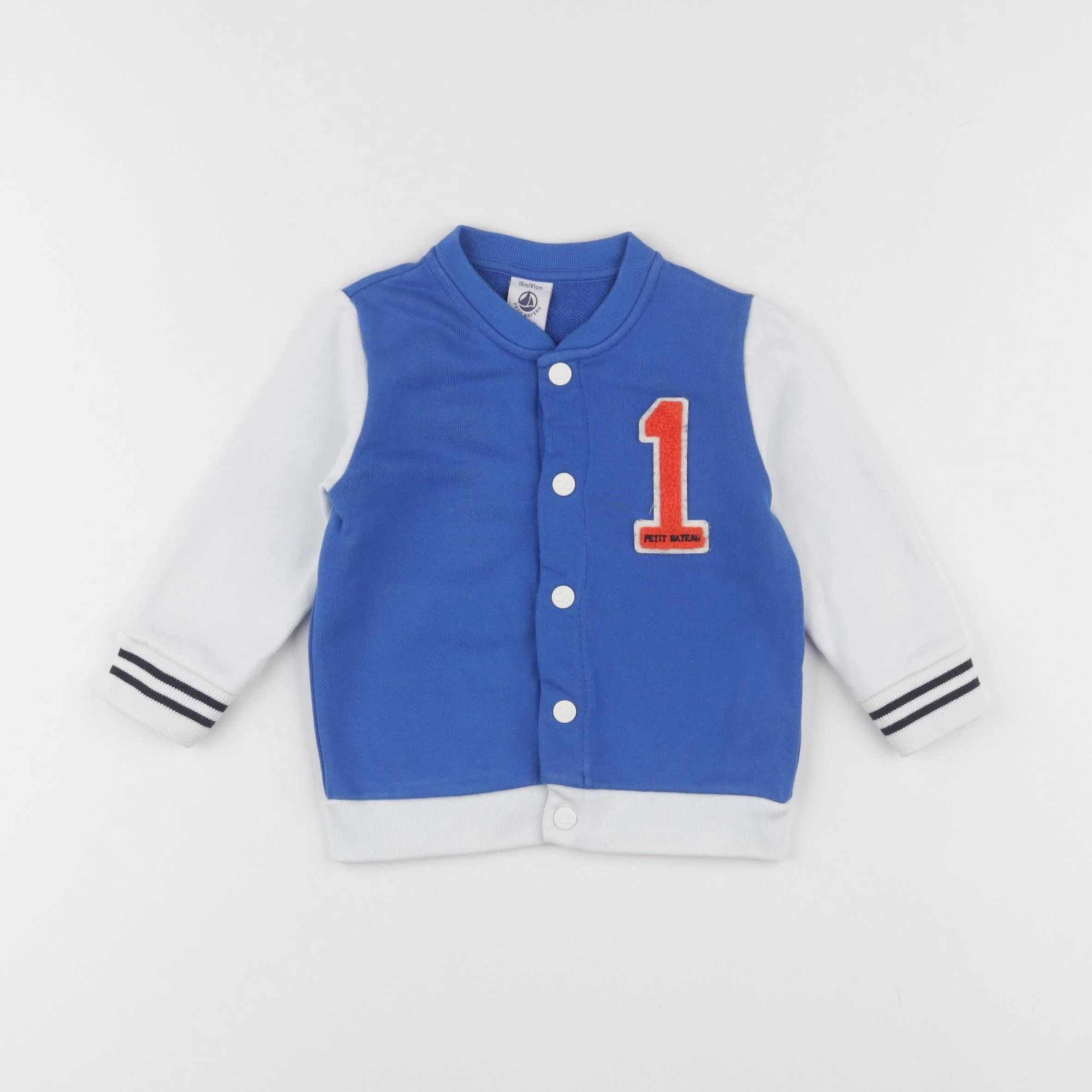 Petit Bateau - sweat bleu - 18 mois